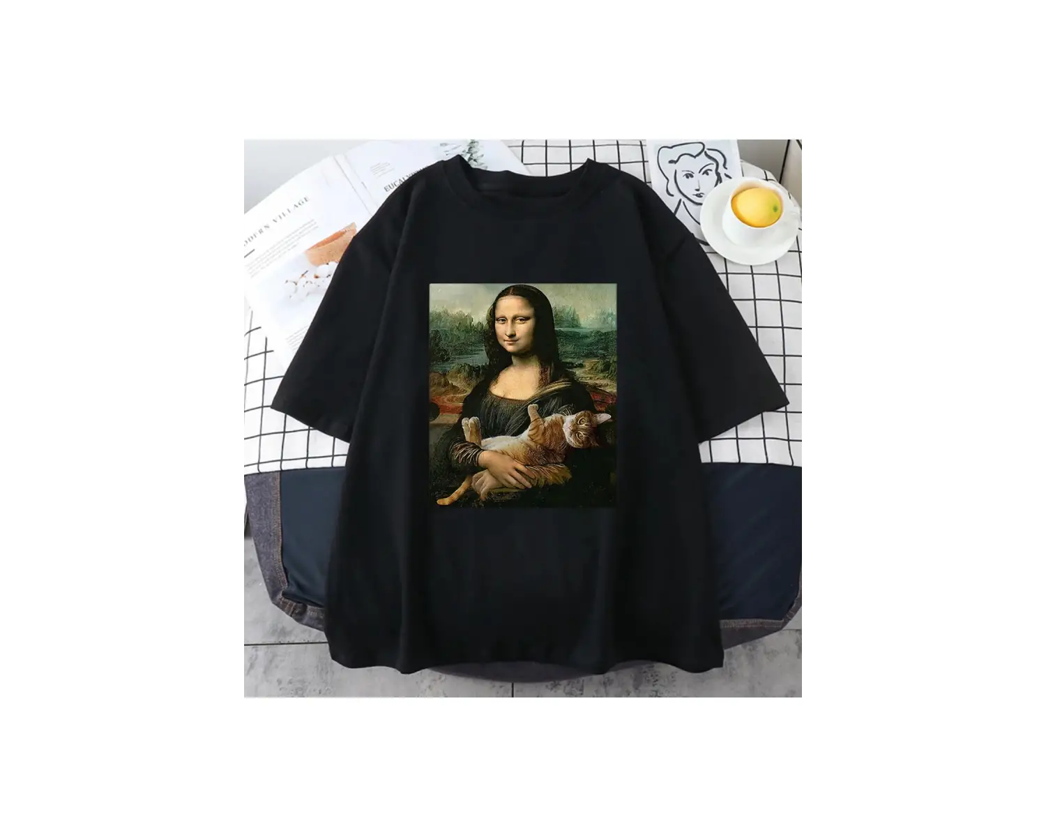 Beyaz Yeni Amerikan Tarzı Eğlenceli Tasarım Baskılı Tops