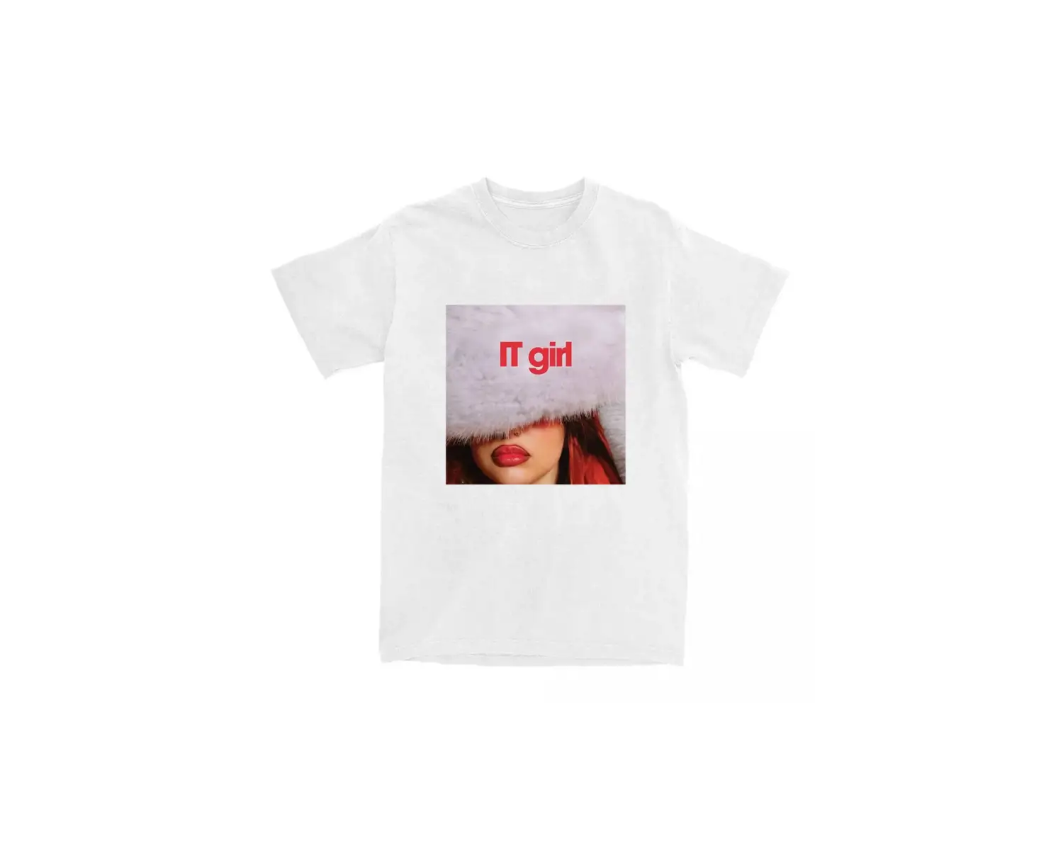 Beyaz YEŞİM BT Tek baskılı Yuvarlak Boyun