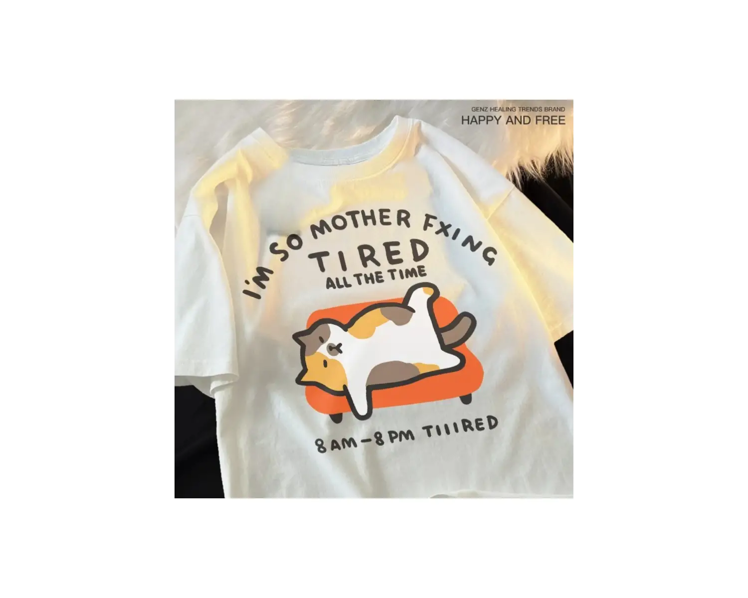 Beyaz Yorgun Kedi Güzellik Kısa Siyam Yalan Kanepe Eğlenceli Gevşek Japon Ç