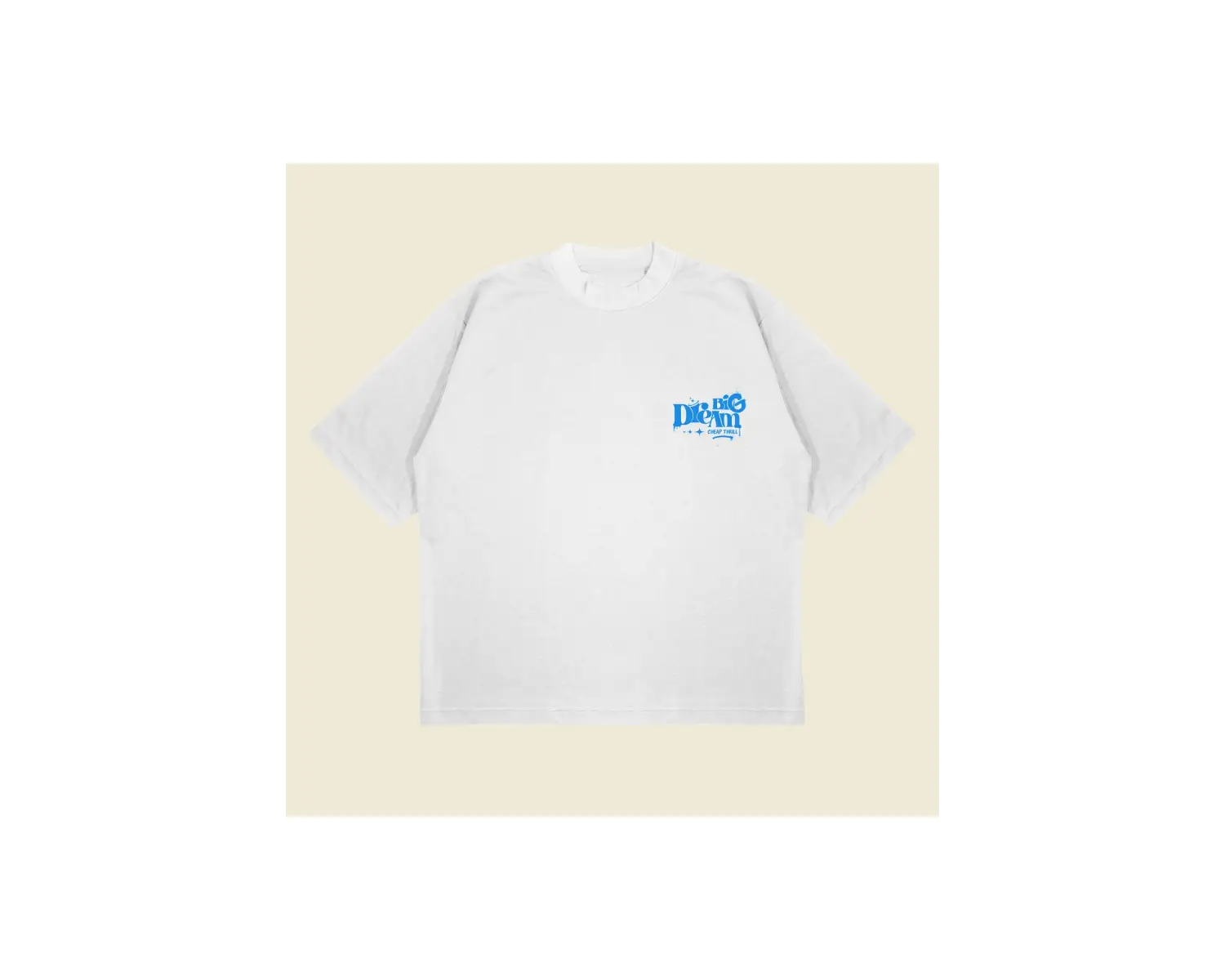 Big Dream Baskılı Oversize Unisex Pamuklu Nefes Alan Kalın Kumaşlı