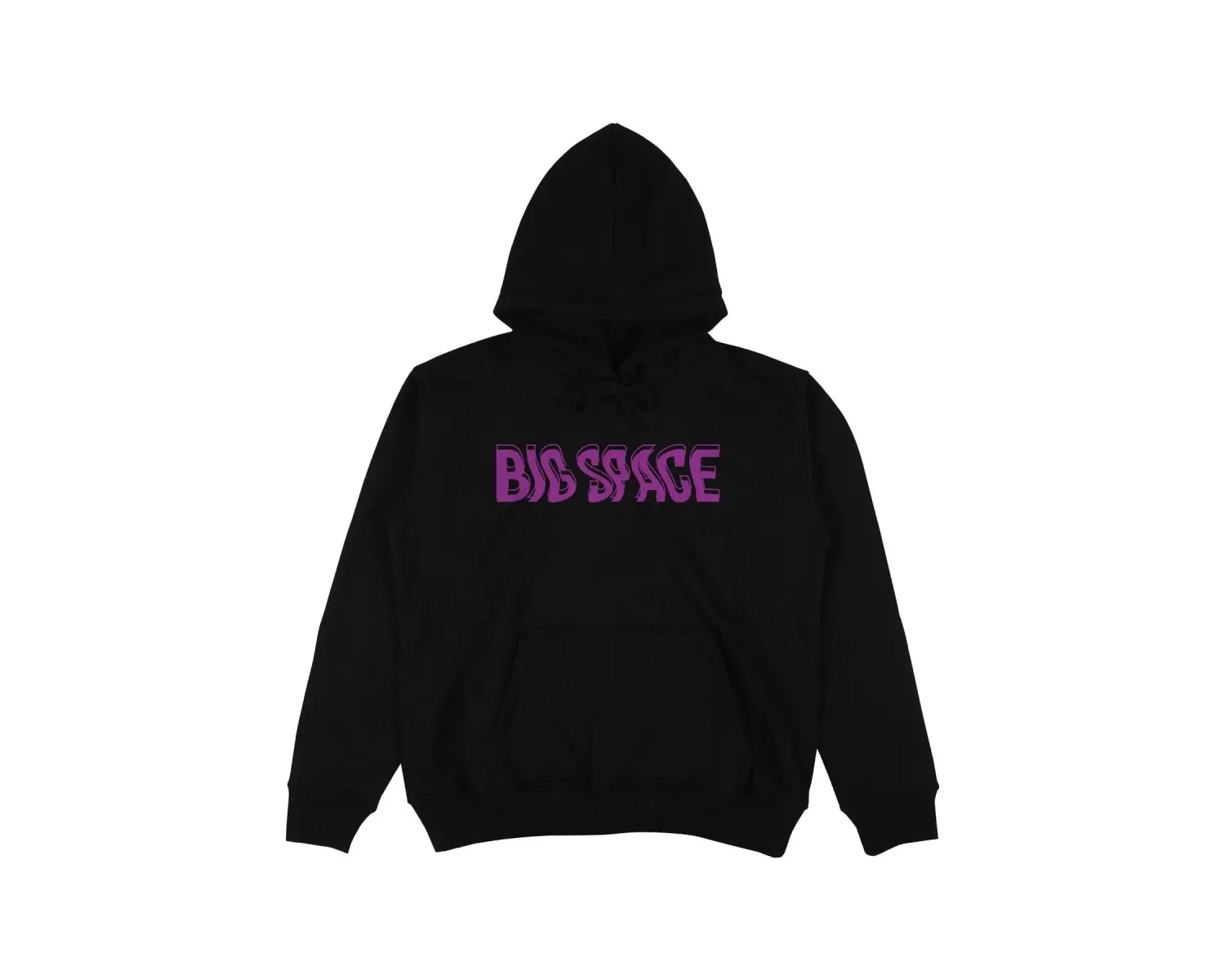 Big Space Siyah Oversize Unisex Kapüşonlu Sweatshirt Hoodie
