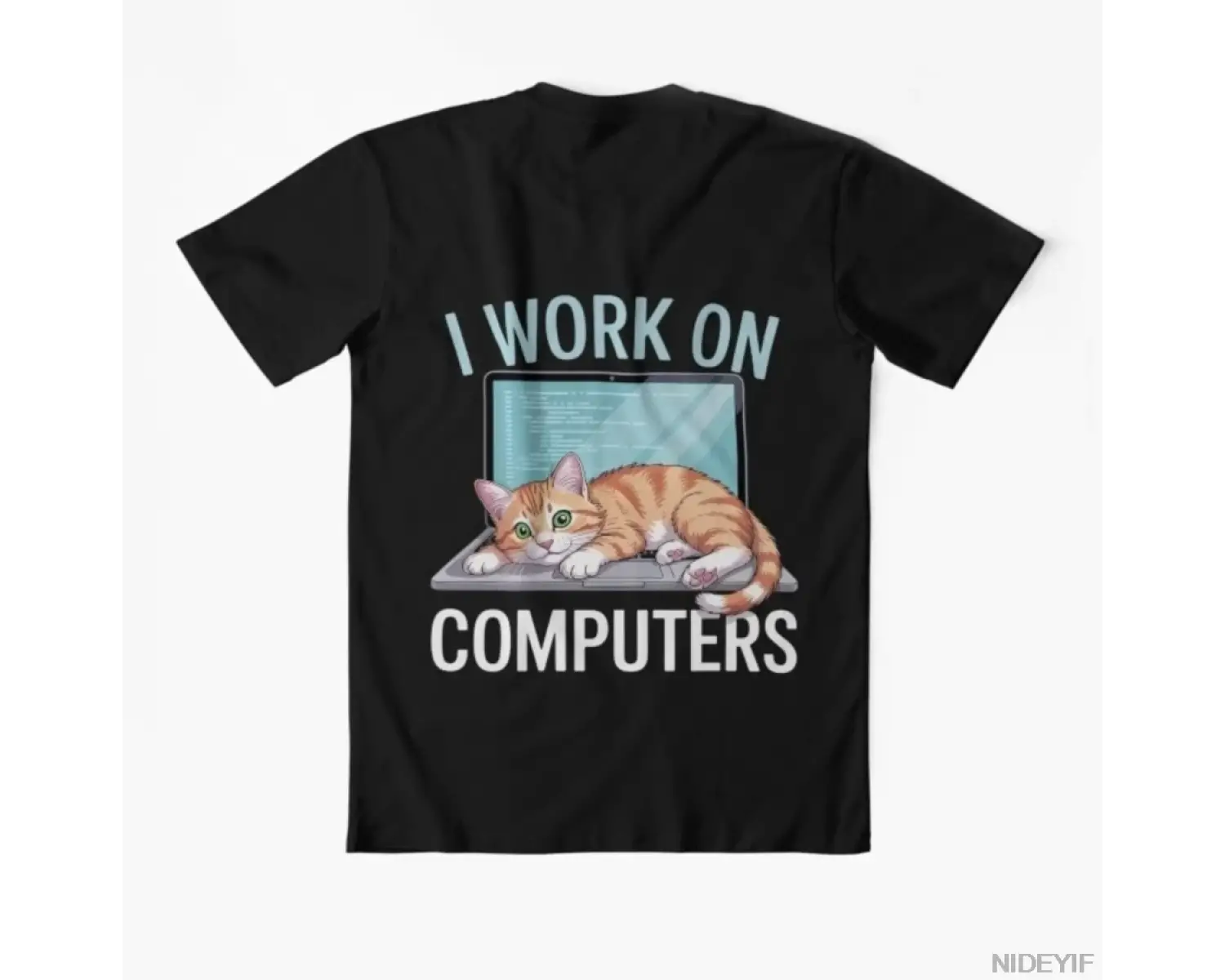 Bilgisayarlar Üzerinde Çalışıyorum Meme T-shirt Erkekler Kadınlar Için % 100% Pamuklu T Shirt