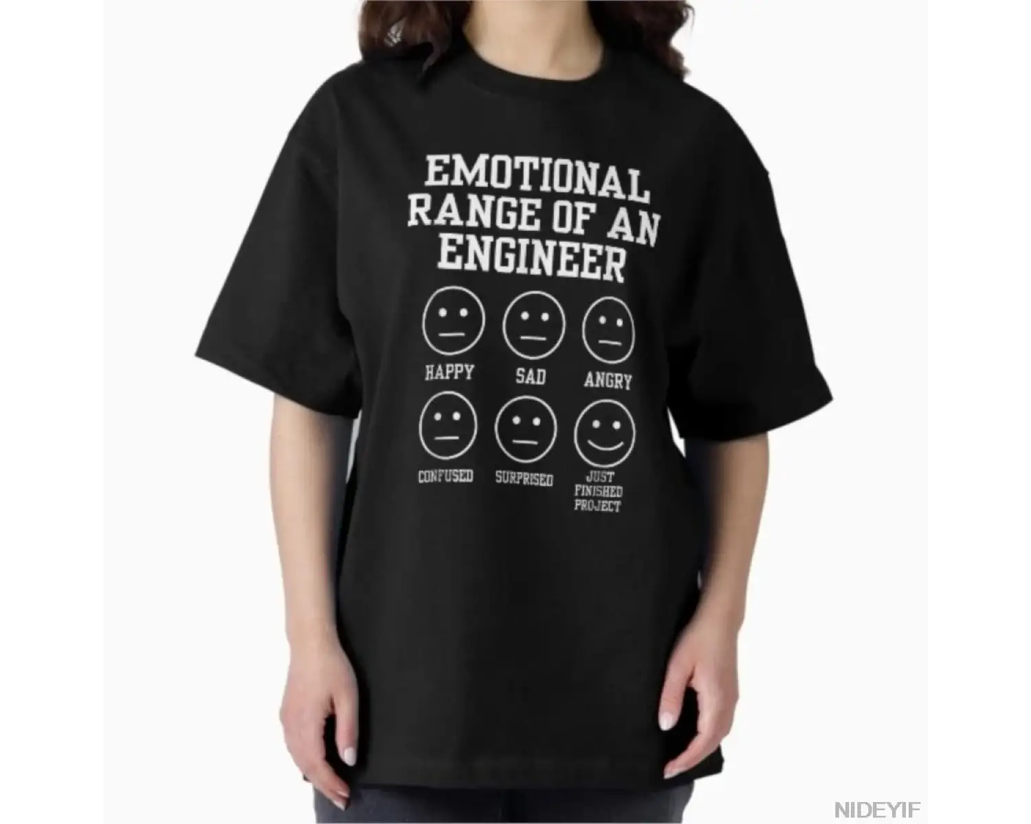 Bir Mühendisin Duygusal Aralığı Komik İş T-shirt Erkekler Kadınlar Için % 100% Pamuk T Shirt