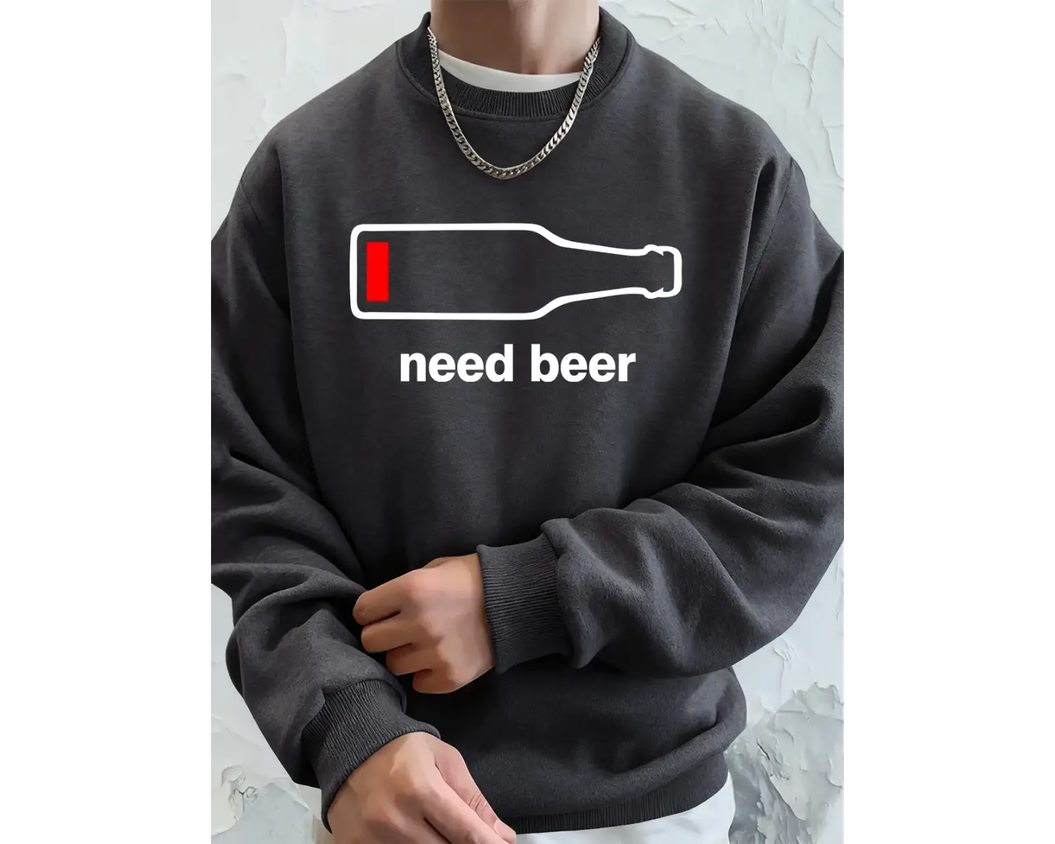 Bira İstiyorum Komik Baskılı Erkek Sweatshirtleri Kışlık Yuvarlak Yaka Kapüşonlu Üstler Sokak