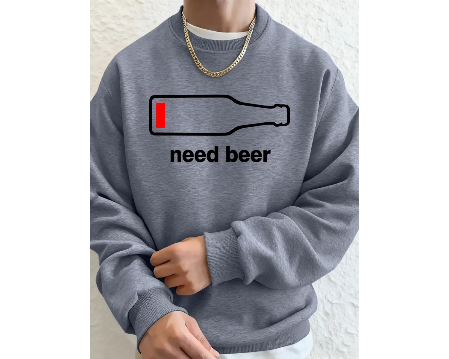 Bira İstiyorum Komik Baskılı Erkek Sweatshirtleri Kışlık Yuvarlak Yaka Kapüşonlu Üstler Sokak