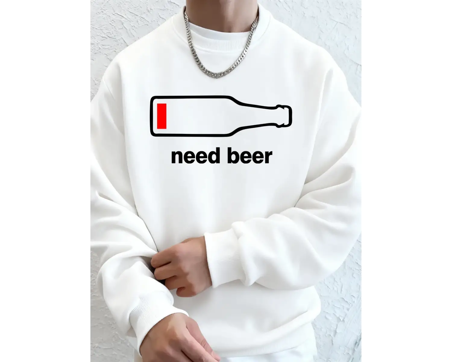 Bira İstiyorum Komik Baskılı Erkek Sweatshirtleri Kışlık Yuvarlak Yaka Kapüşonlu Üstler Sokak