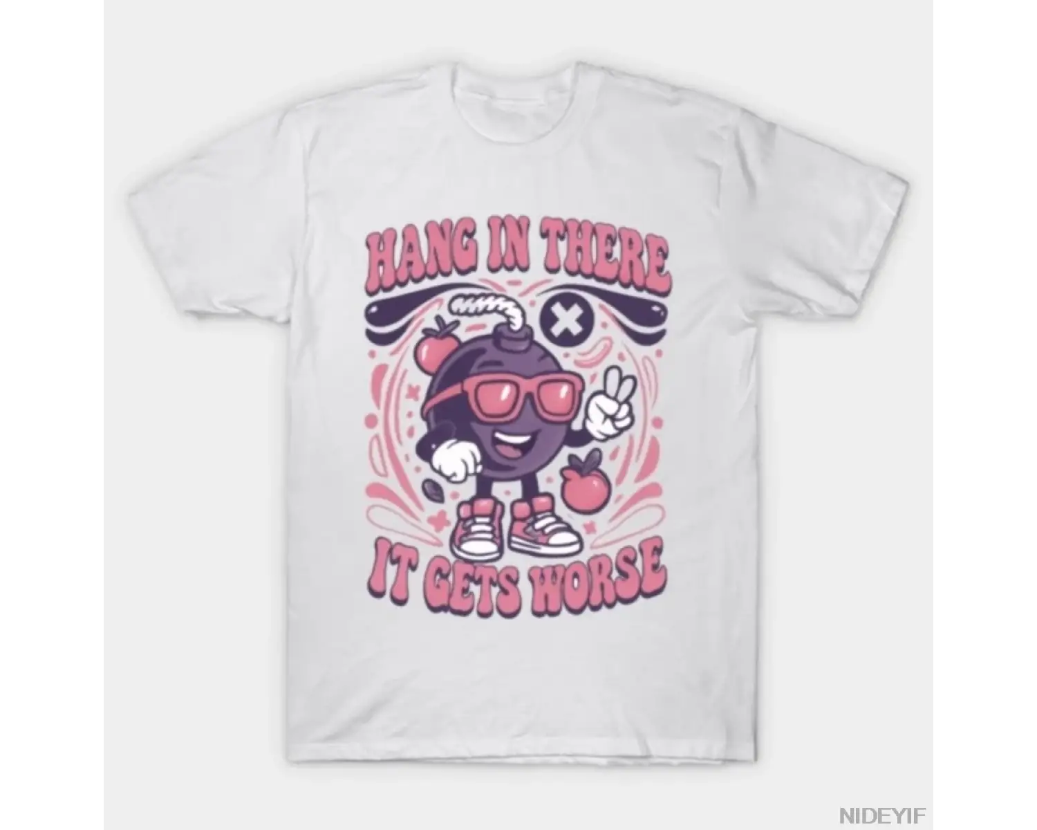 Biraz Sükunecek Serin Kaos Tişörtü Erkekler Kadınlar İçin %100 Pamuklu Tişörtler Kısa Kollu Ü