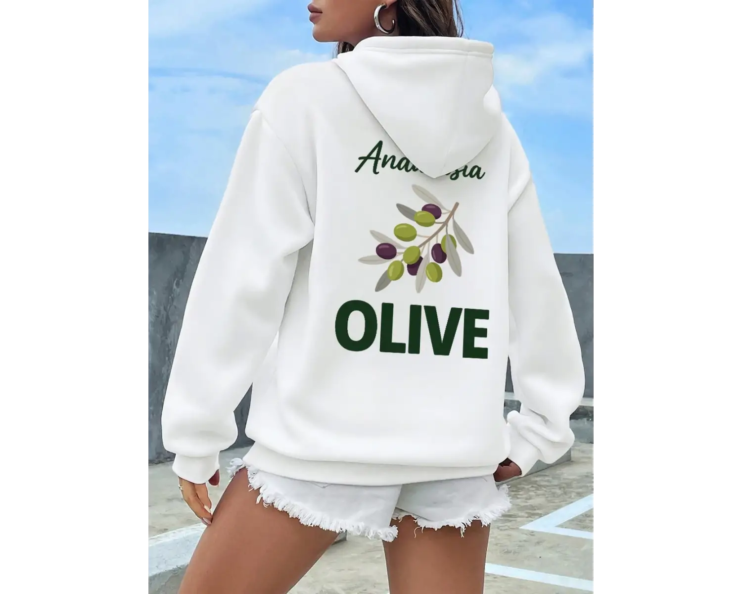 Birçok Endülüs Katı Baskılar Hoodie Kadın Kış Polar Sıcak Kazak Rahat Cep Kazak Temelleri Gev