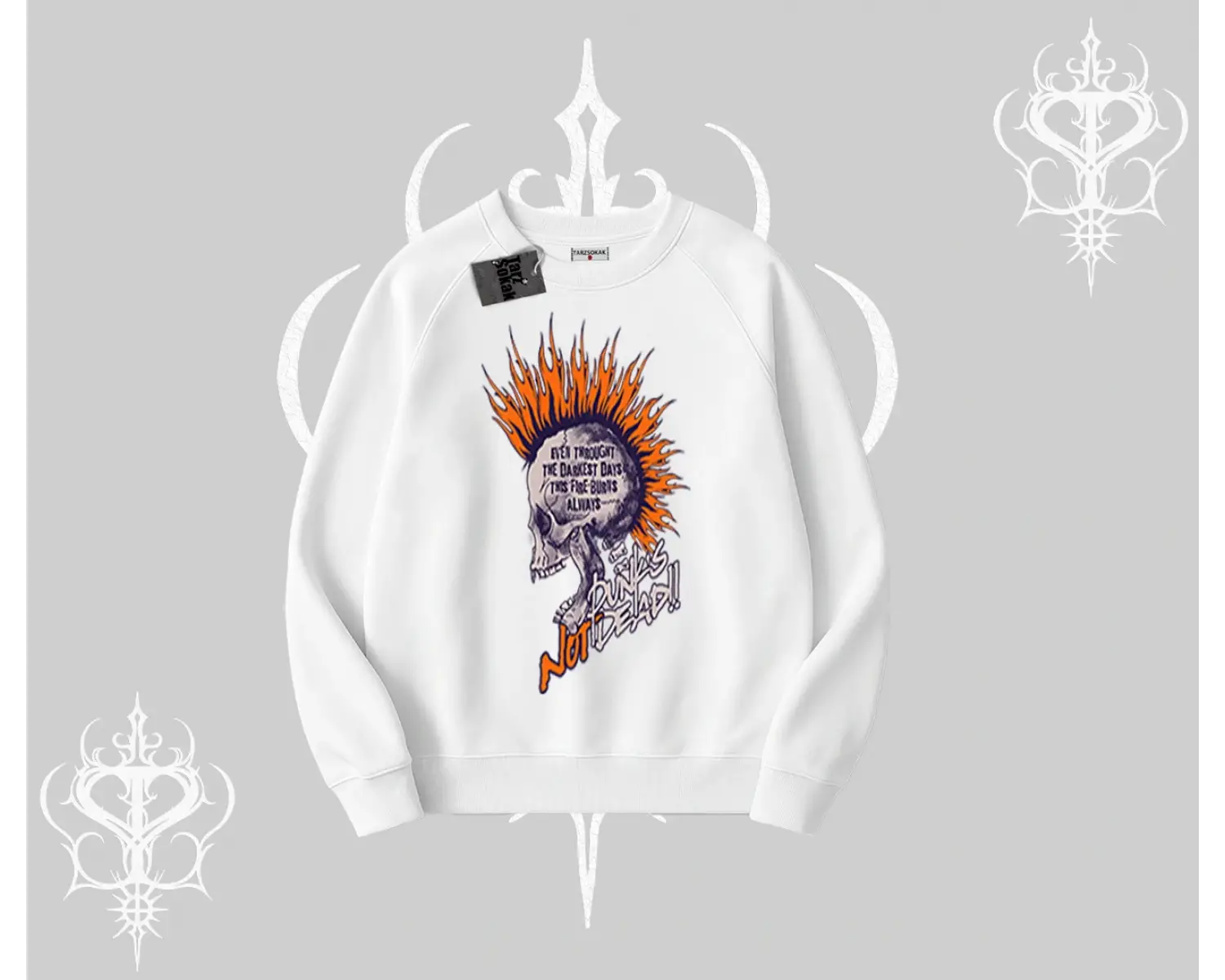 Biskilet Sweatshirt Burning Skull Rebel Street Anthem