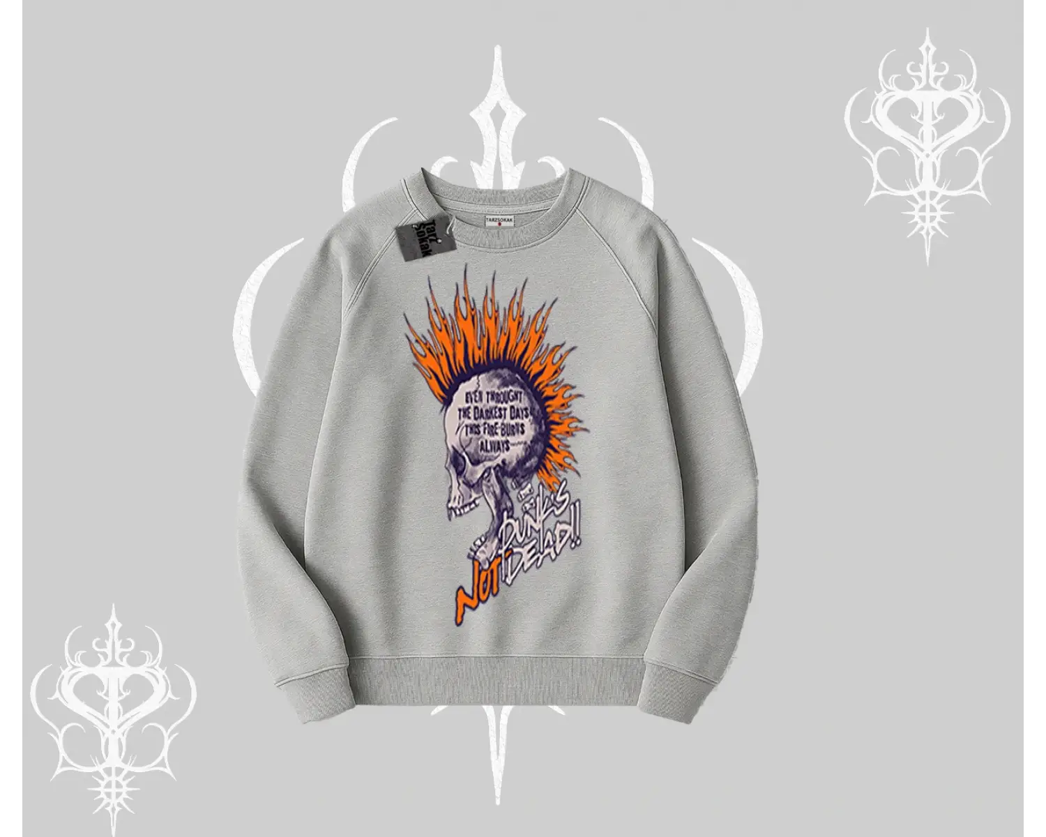 Biskilet Sweatshirt Burning Skull Rebel Street Anthem