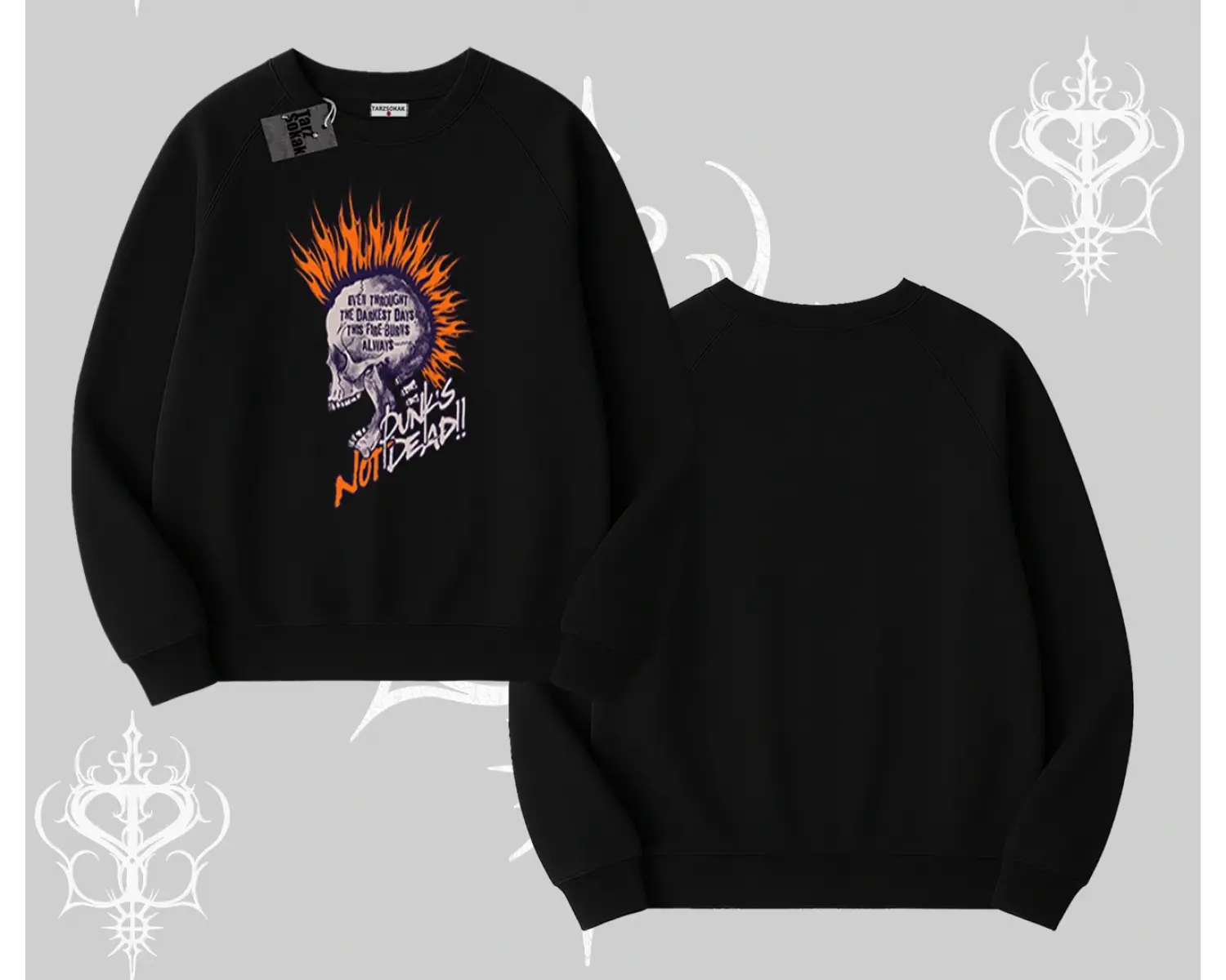 Biskilet Sweatshirt Burning Skull Rebel Street Anthem