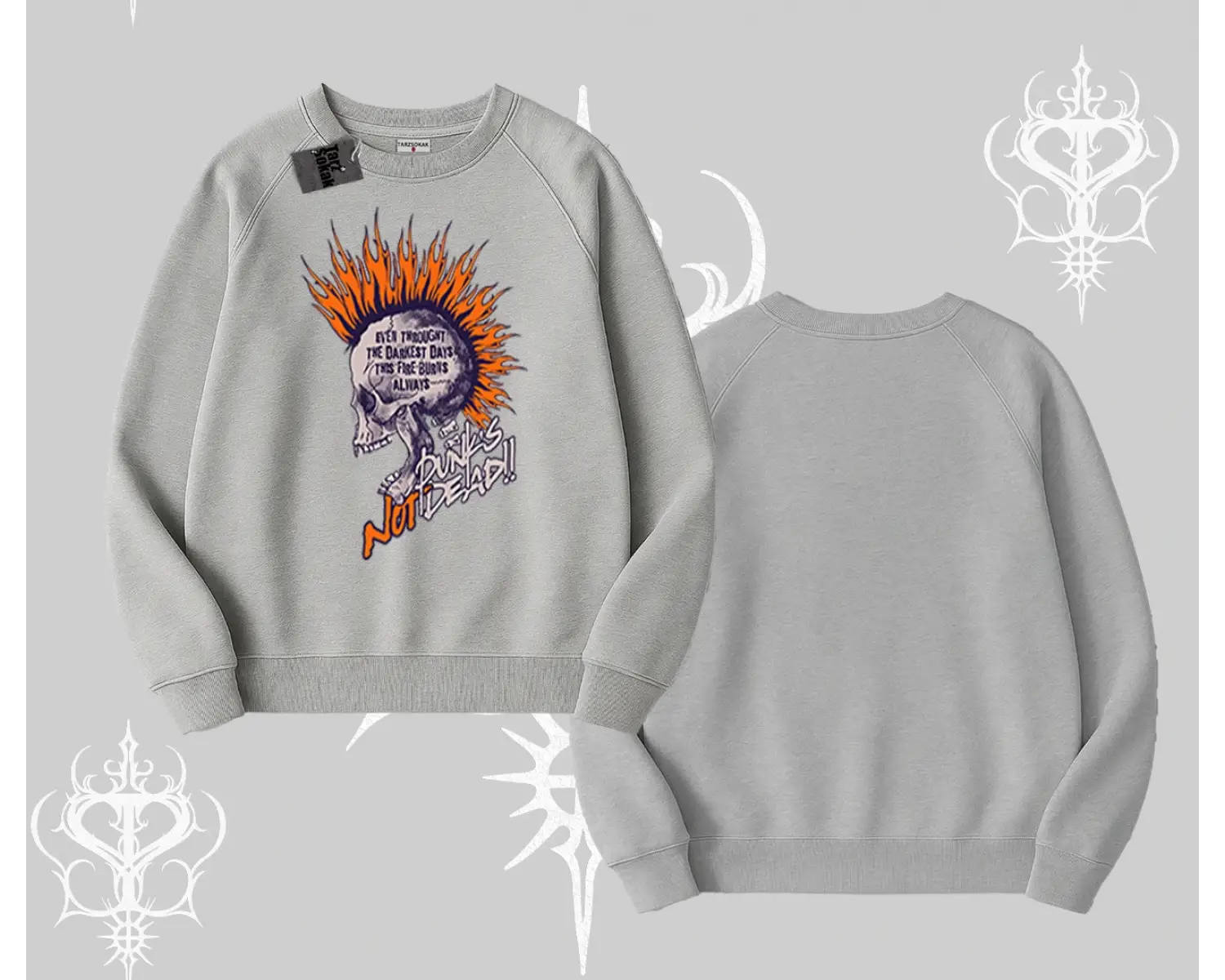 Biskilet Sweatshirt Burning Skull Rebel Street Anthem