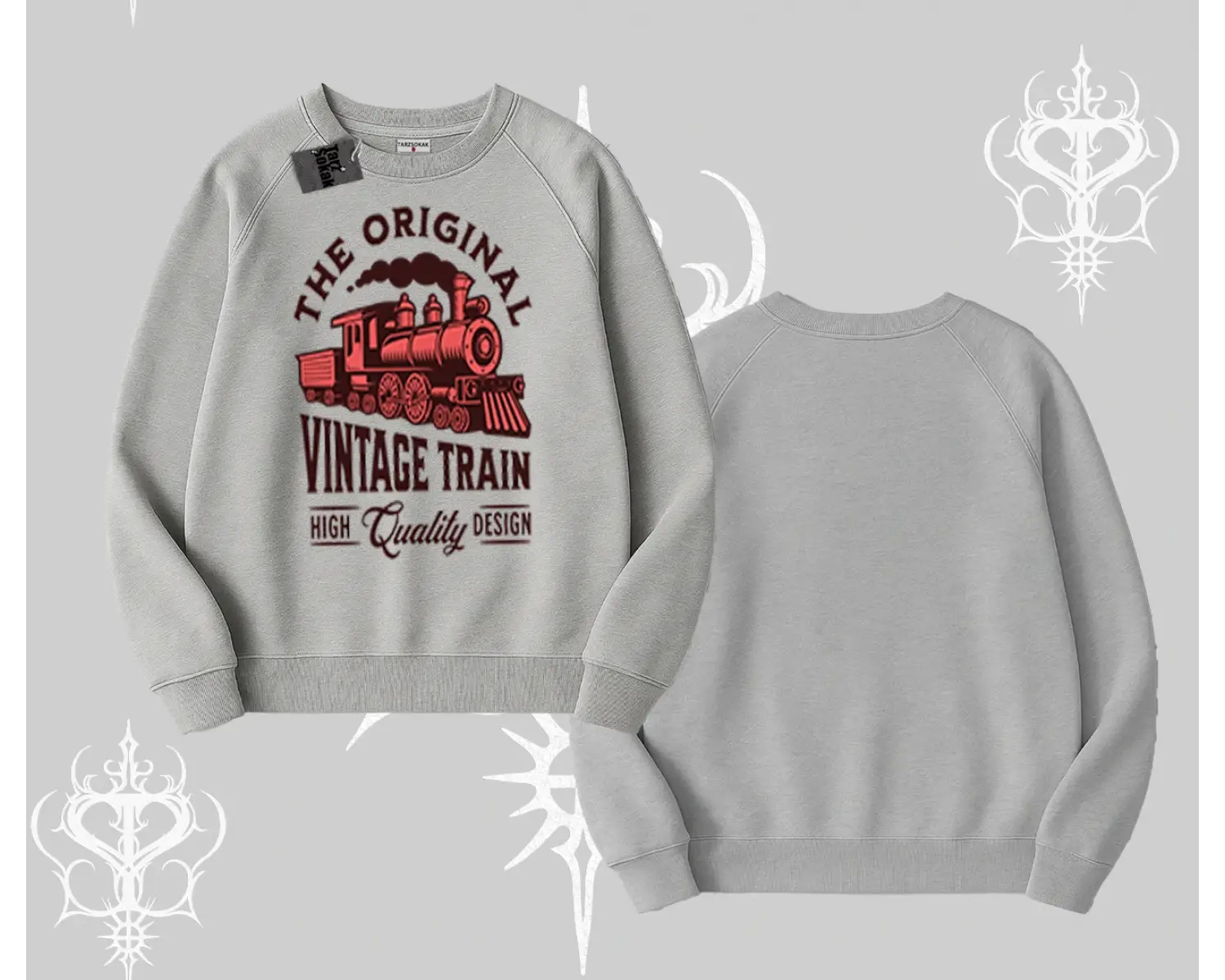 Biskilet Sweatshirt Classic Railroad Vintage Train Street Aesthetic