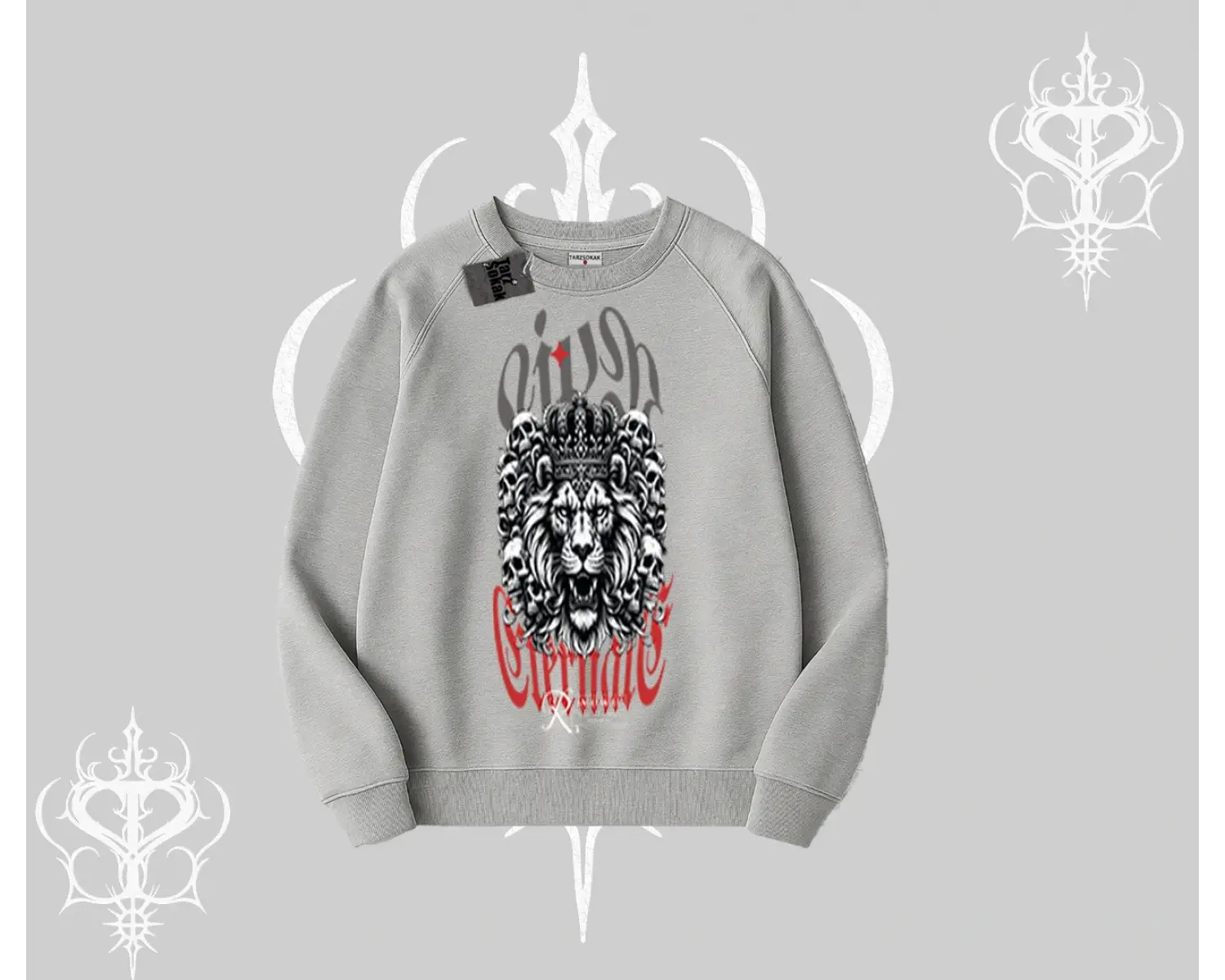 Biskilet Sweatshirt Crowned Lion Rock Authority Myth