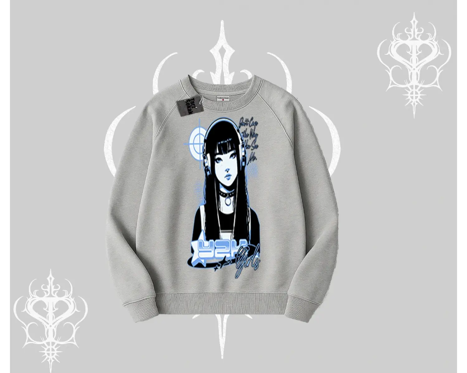 Biskilet Sweatshirt Cyber Y2K Anime Girl Street Sound Aesthetic