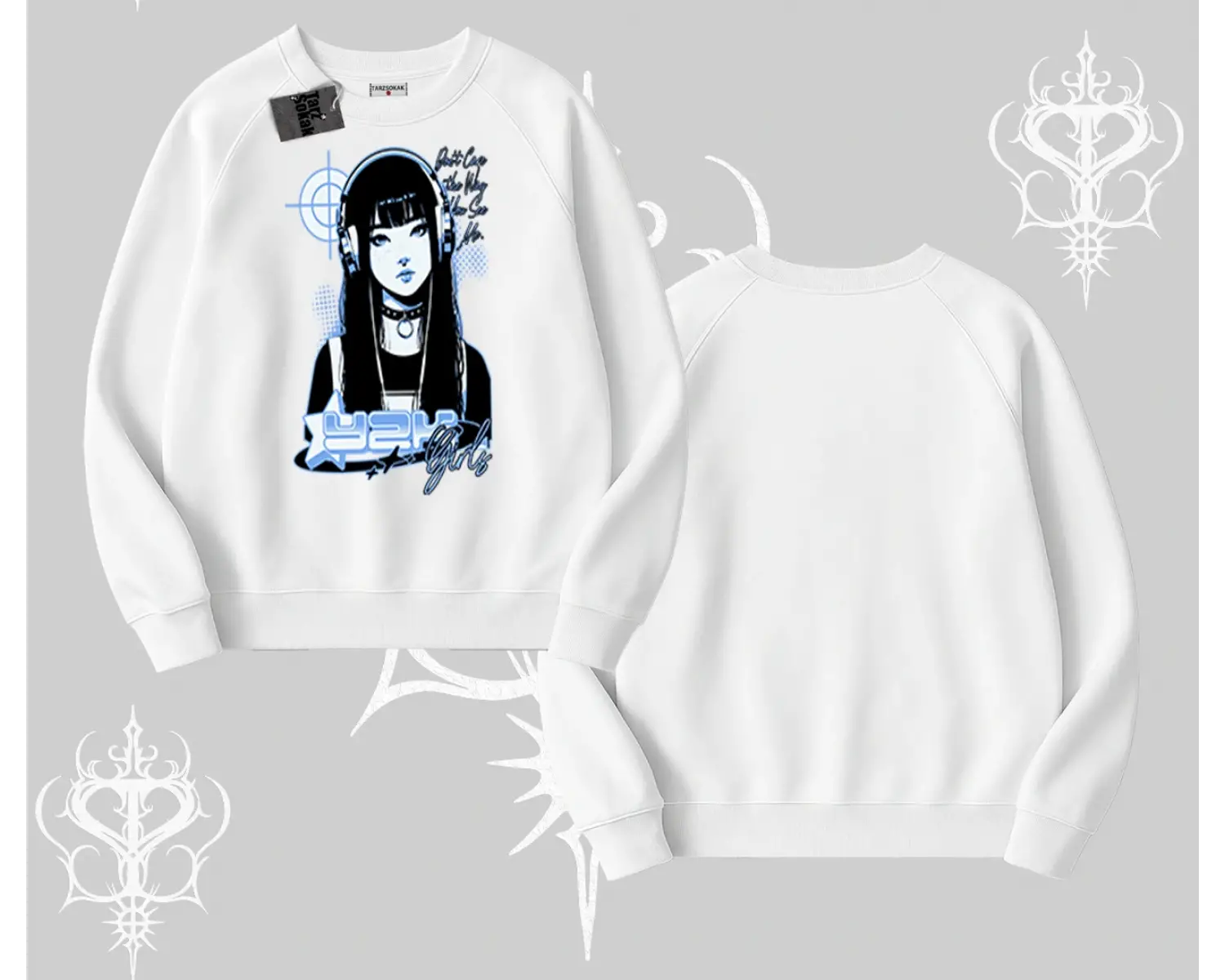 Biskilet Sweatshirt Cyber Y2K Anime Girl Street Sound Aesthetic