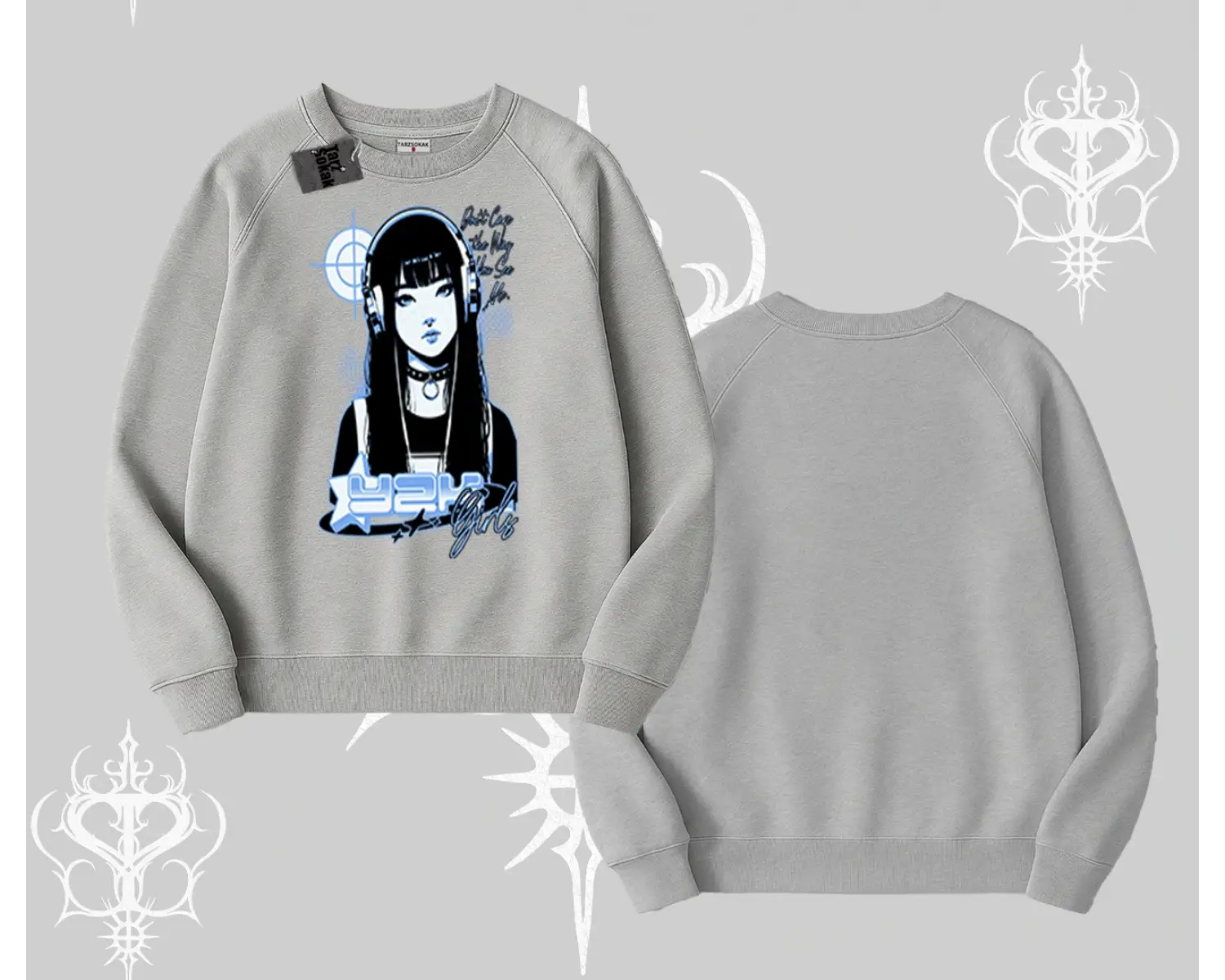 Biskilet Sweatshirt Cyber Y2K Anime Girl Street Sound Aesthetic