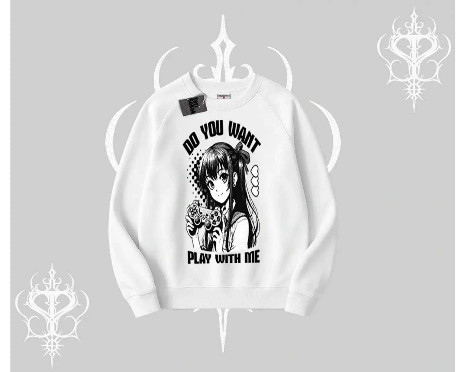 Biskilet Sweatshirt Do You Want Play With Me Anime Kız Baskılı