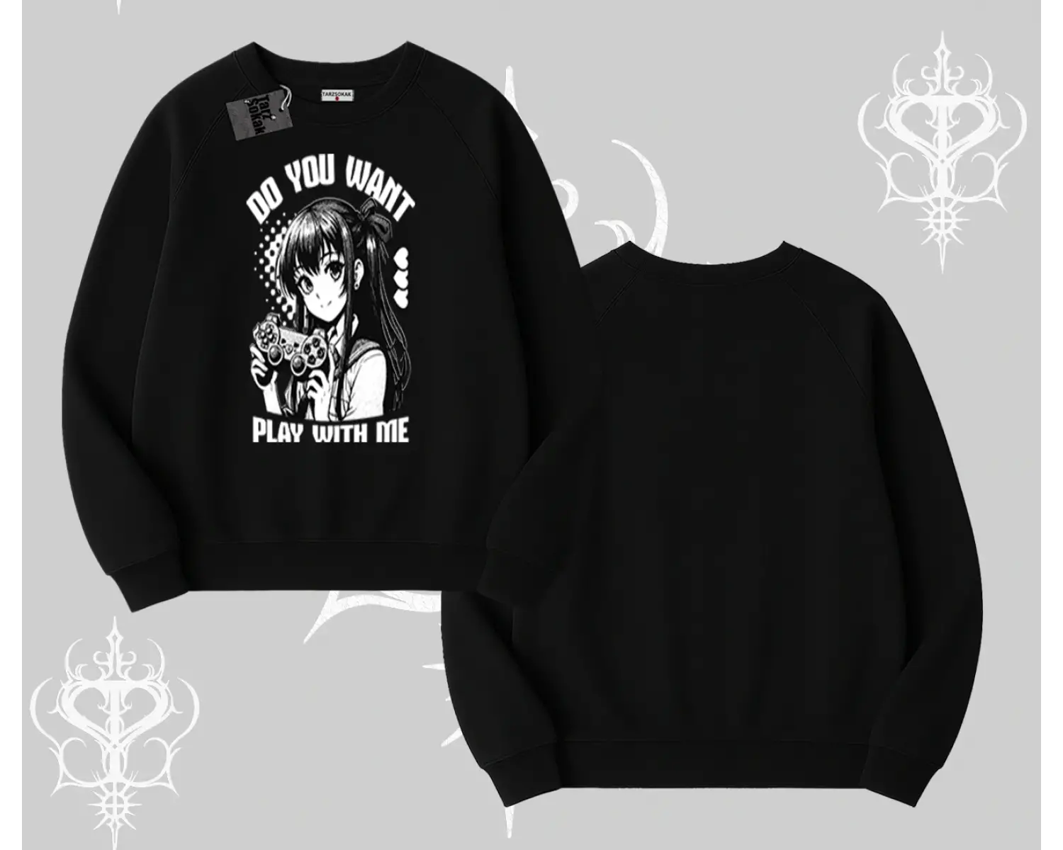 Biskilet Sweatshirt Do You Want Play With Me Anime Kız Baskılı