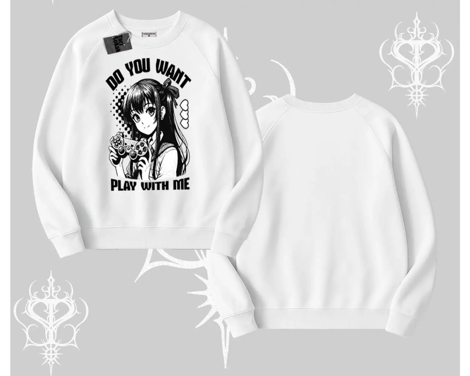 Biskilet Sweatshirt Do You Want Play With Me Anime Kız Baskılı