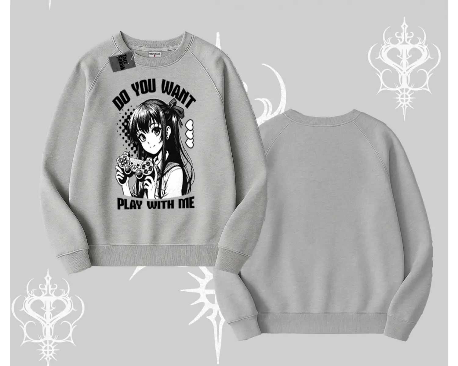 Biskilet Sweatshirt Do You Want Play With Me Anime Kız Baskılı