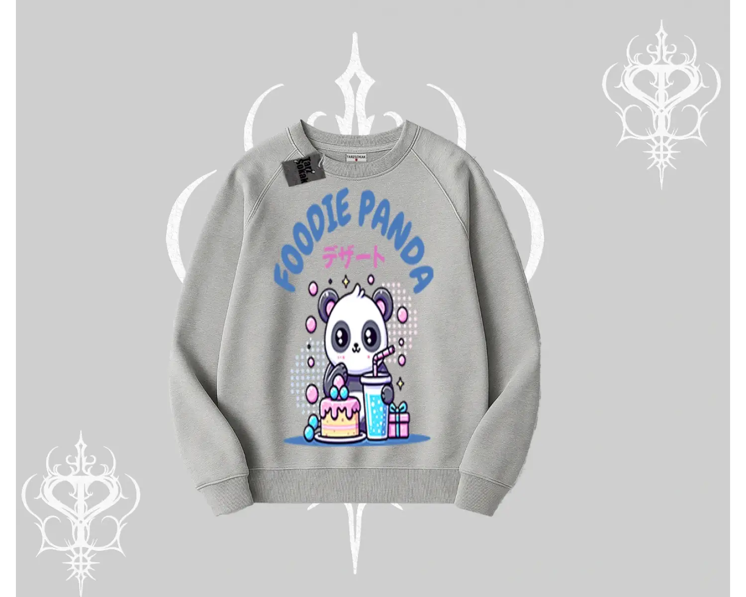 Biskilet Sweatshirt Foodie Panda Tatlı ve Sevimli Panda Baskılı