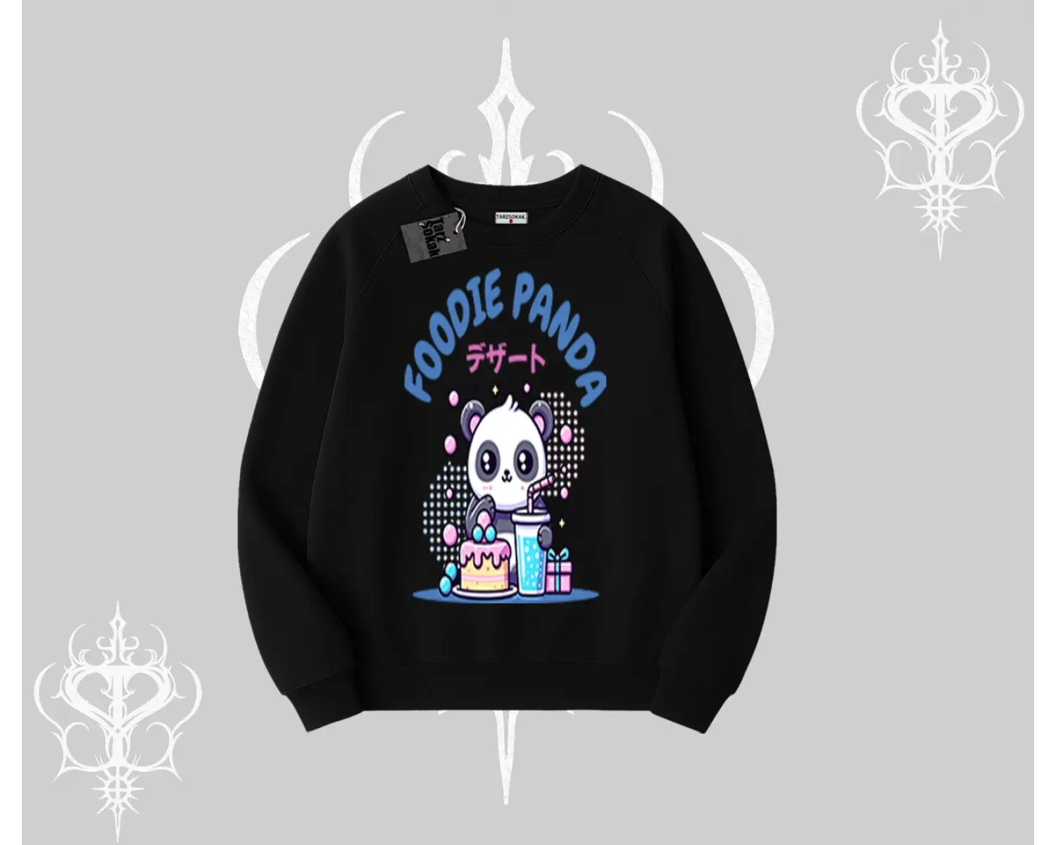Biskilet Sweatshirt Foodie Panda Tatlı ve Sevimli Panda Baskılı