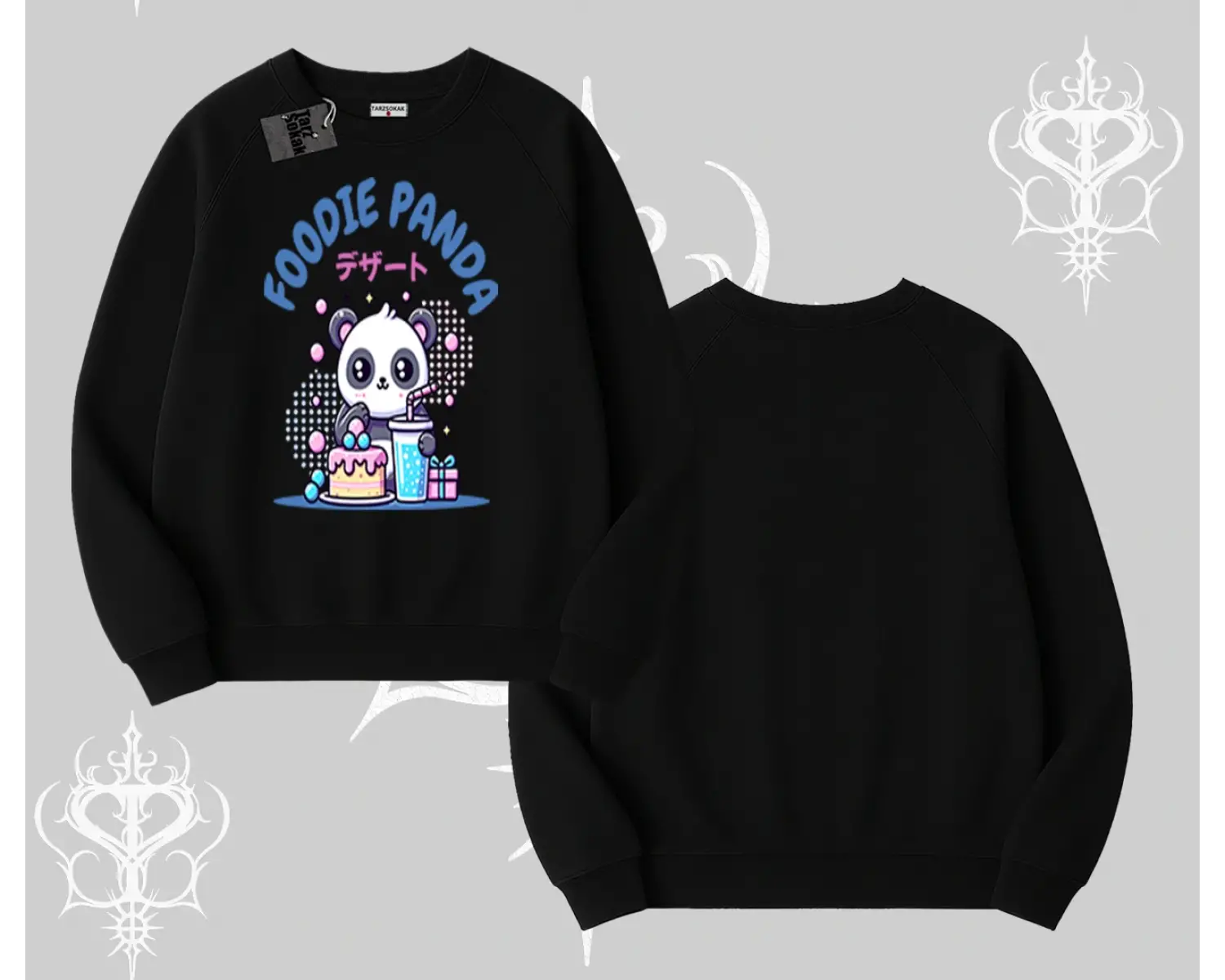 Biskilet Sweatshirt Foodie Panda Tatlı ve Sevimli Panda Baskılı