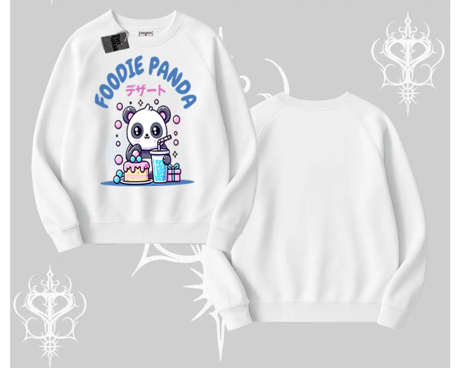 Biskilet Sweatshirt Foodie Panda Tatlı ve Sevimli Panda Baskılı