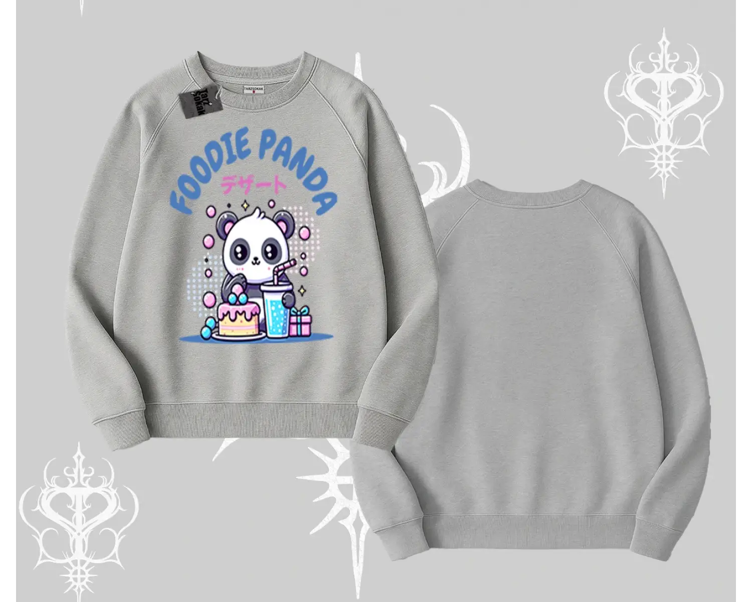 Biskilet Sweatshirt Foodie Panda Tatlı ve Sevimli Panda Baskılı