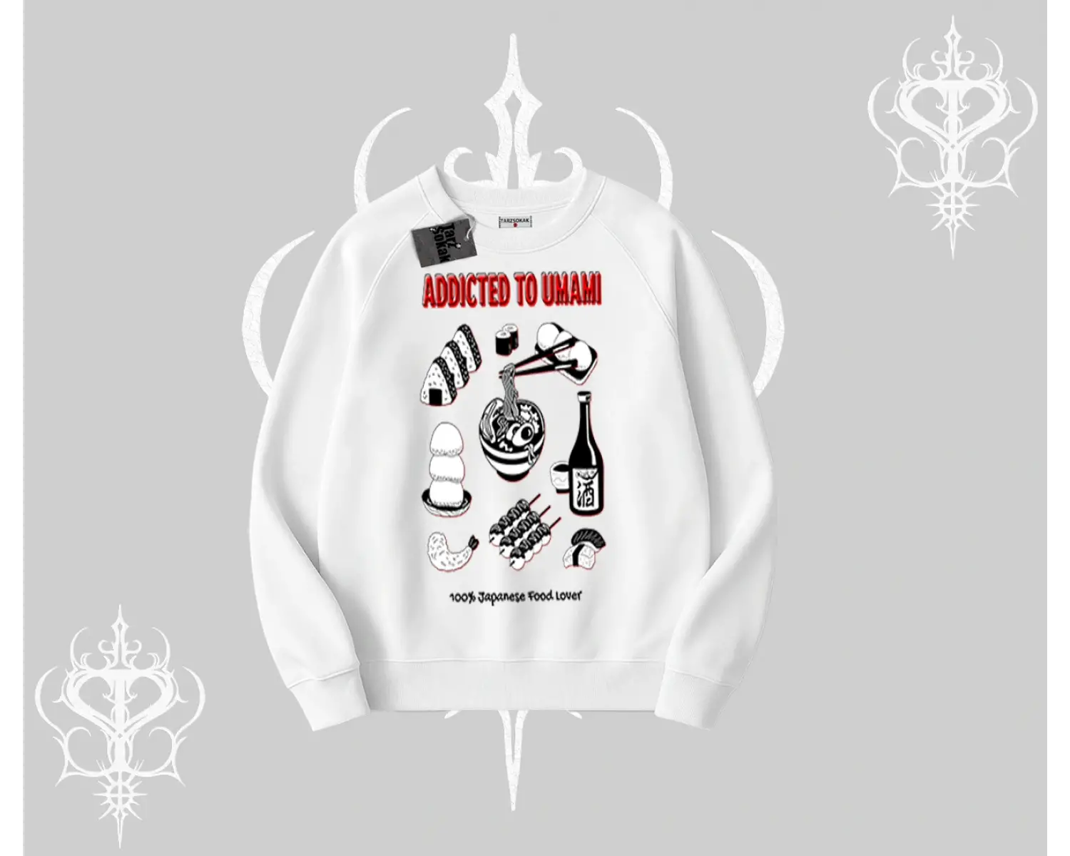 Biskilet Sweatshirt Japon Mutfağı Umami Temalı Baskılı