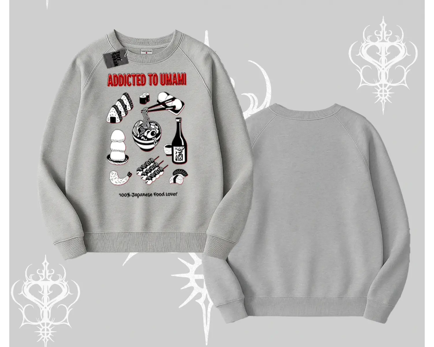 Biskilet Sweatshirt Japon Mutfağı Umami Temalı Baskılı