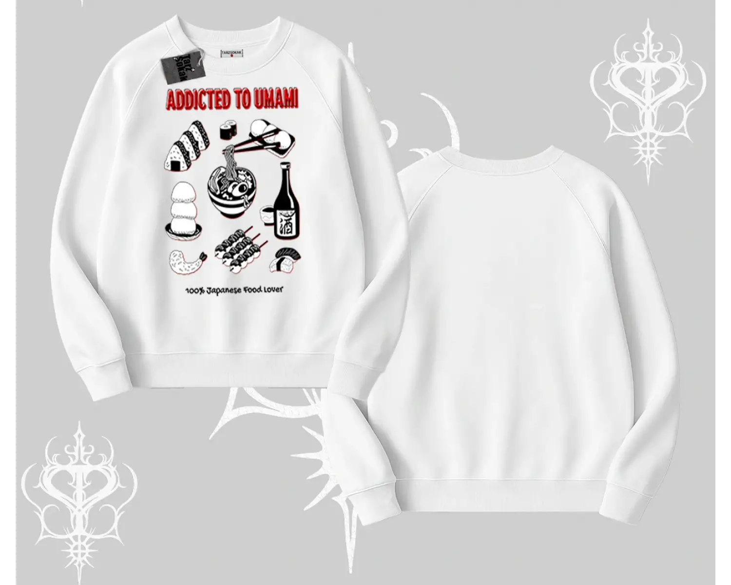 Biskilet Sweatshirt Japon Mutfağı Umami Temalı Baskılı