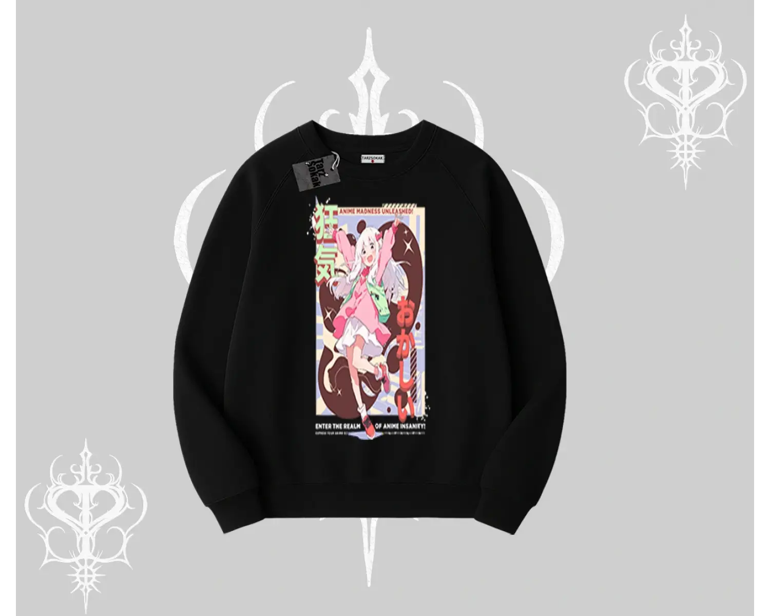 Biskilet Sweatshirt Madness Unleashed Anime Girl Baskılı