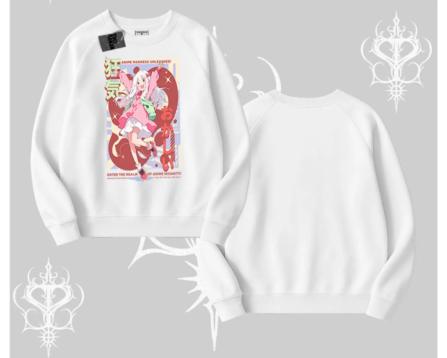 Biskilet Sweatshirt Madness Unleashed Anime Girl Baskılı