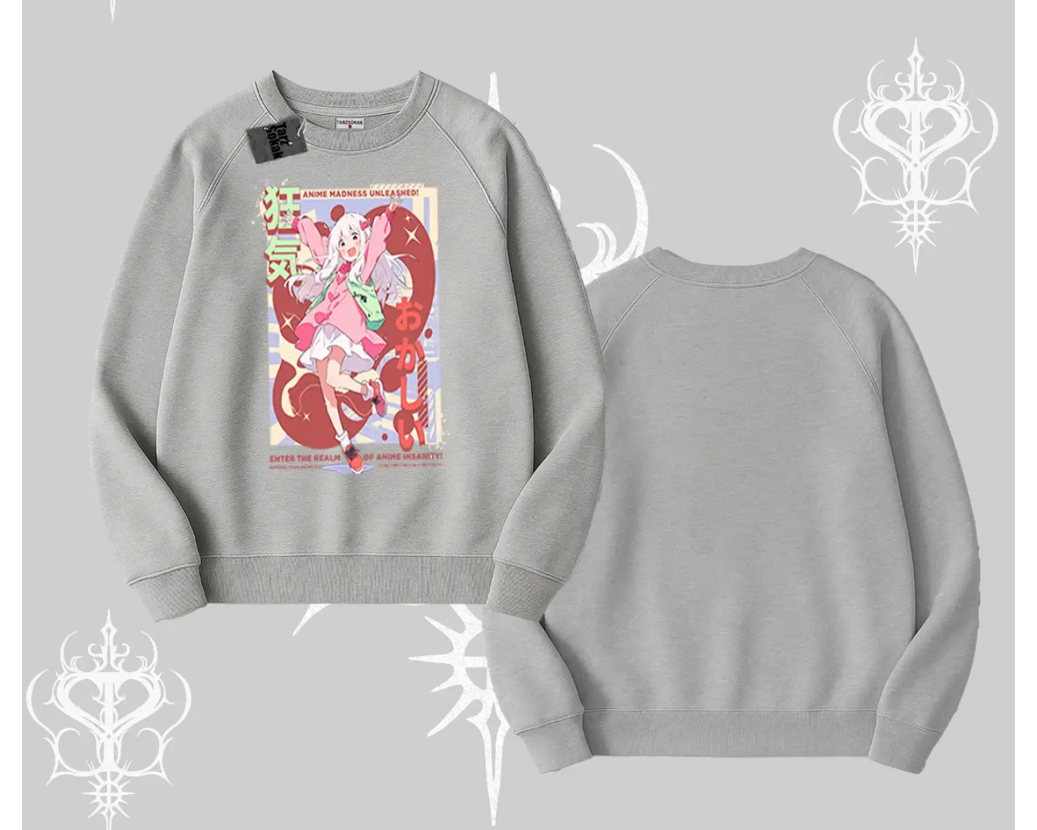 Biskilet Sweatshirt Madness Unleashed Anime Girl Baskılı