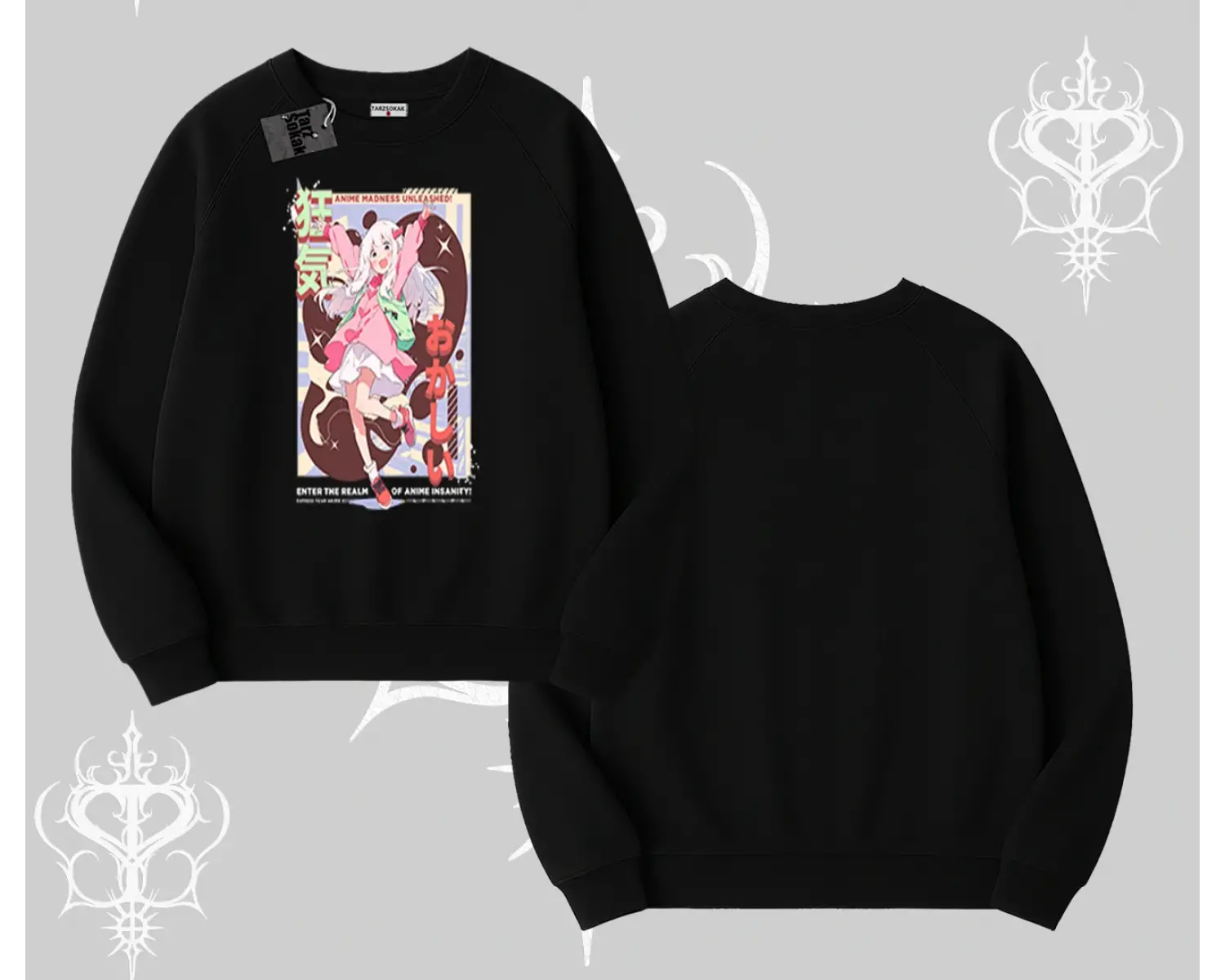 Biskilet Sweatshirt Madness Unleashed Anime Girl Baskılı
