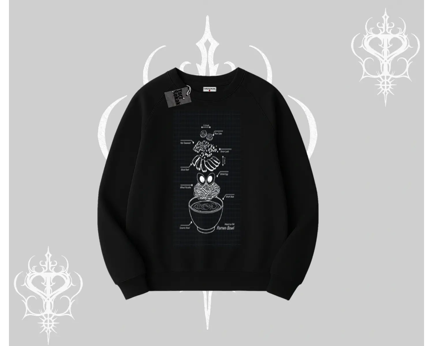 Biskilet Sweatshirt Noodle Theory Hand Drawn Concept