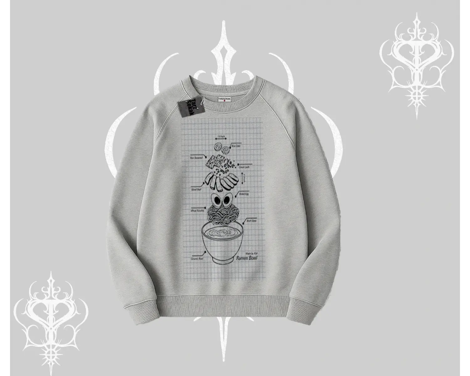 Biskilet Sweatshirt Noodle Theory Hand Drawn Concept