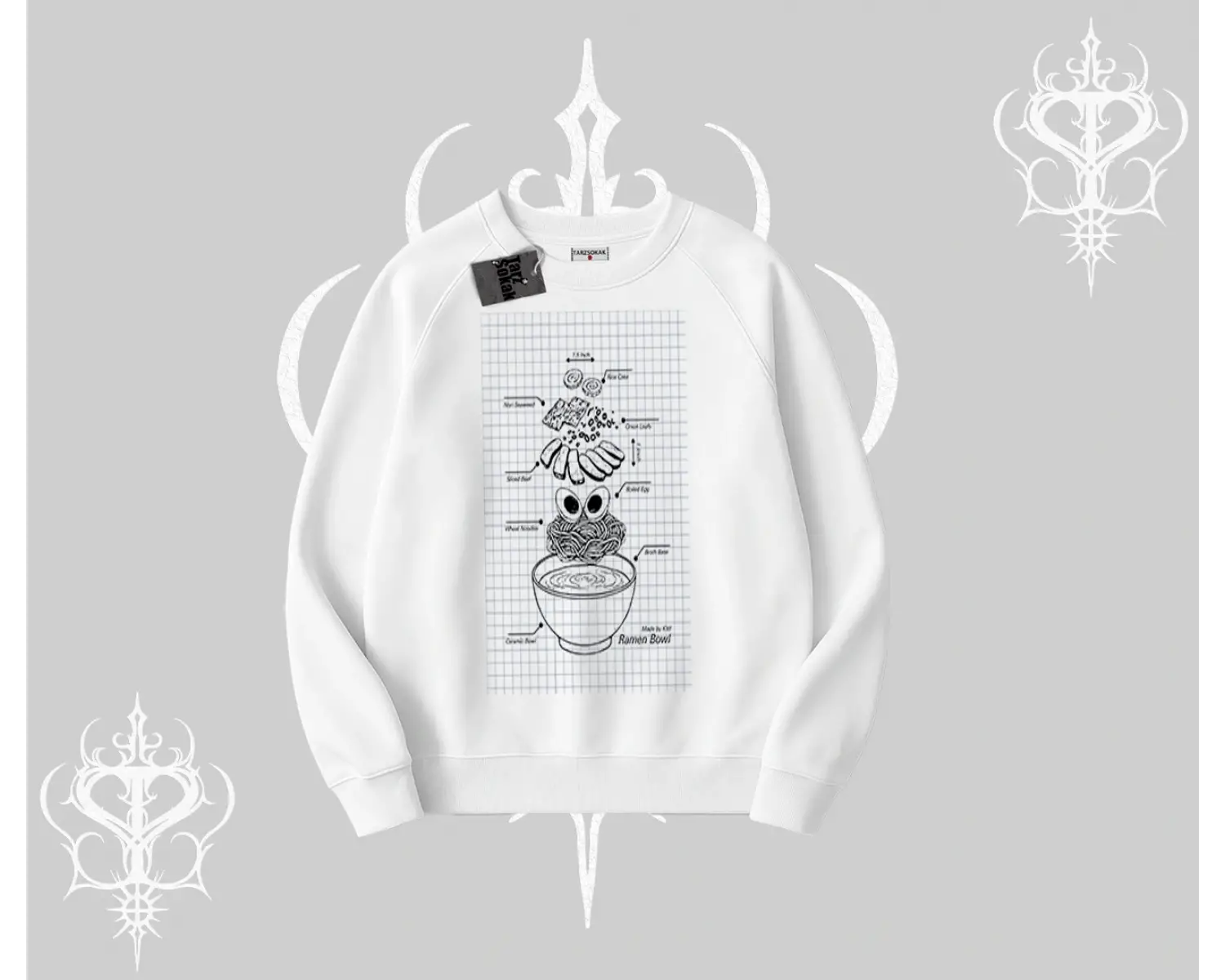 Biskilet Sweatshirt Noodle Theory Hand Drawn Concept