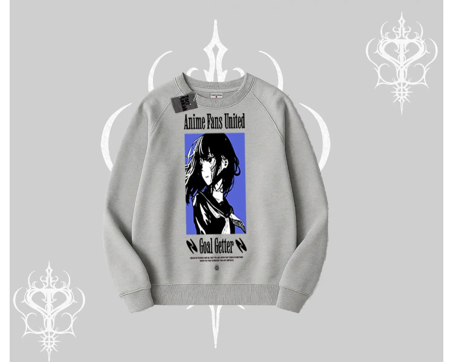 Biskilet Sweatshirt Oversize Anime Kız Baskılı