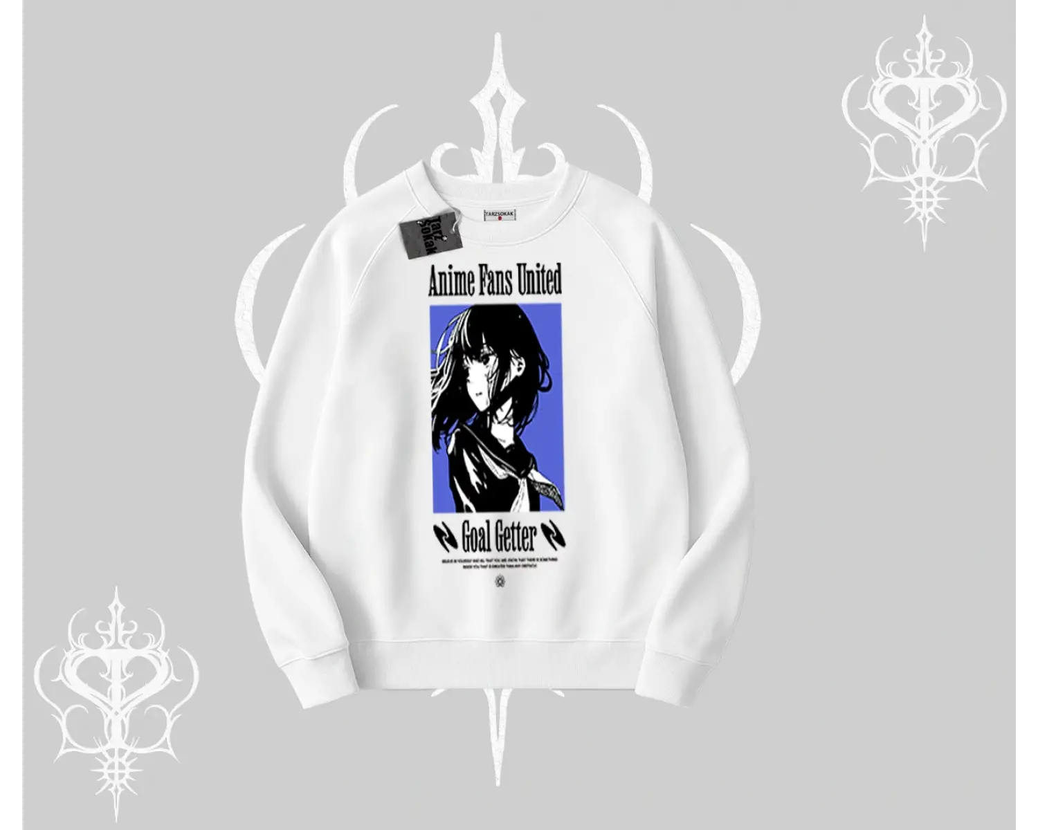 Biskilet Sweatshirt Oversize Anime Kız Baskılı