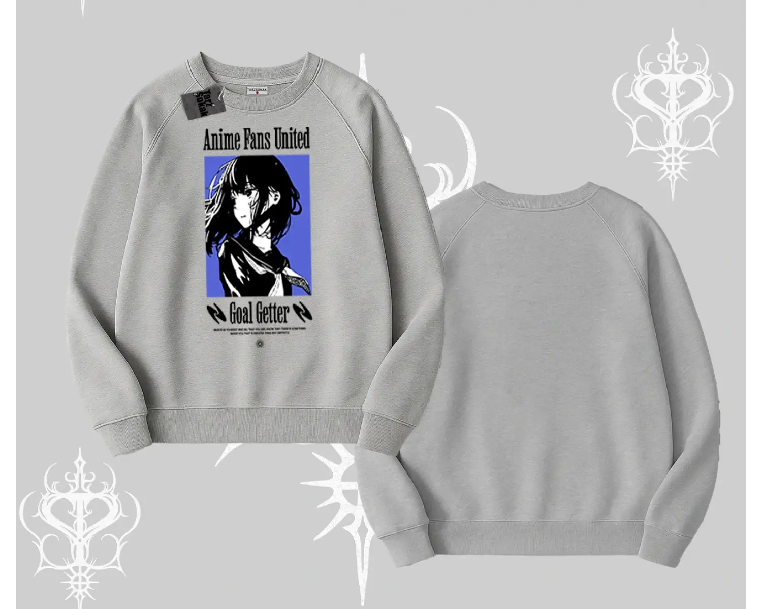 Biskilet Sweatshirt Oversize Anime Kız Baskılı