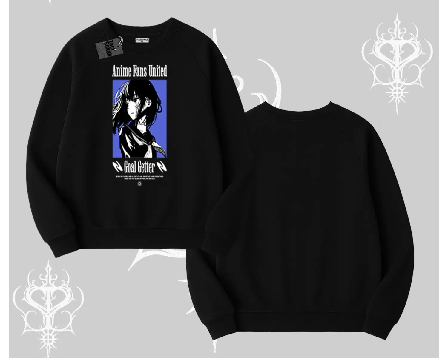 Biskilet Sweatshirt Oversize Anime Kız Baskılı