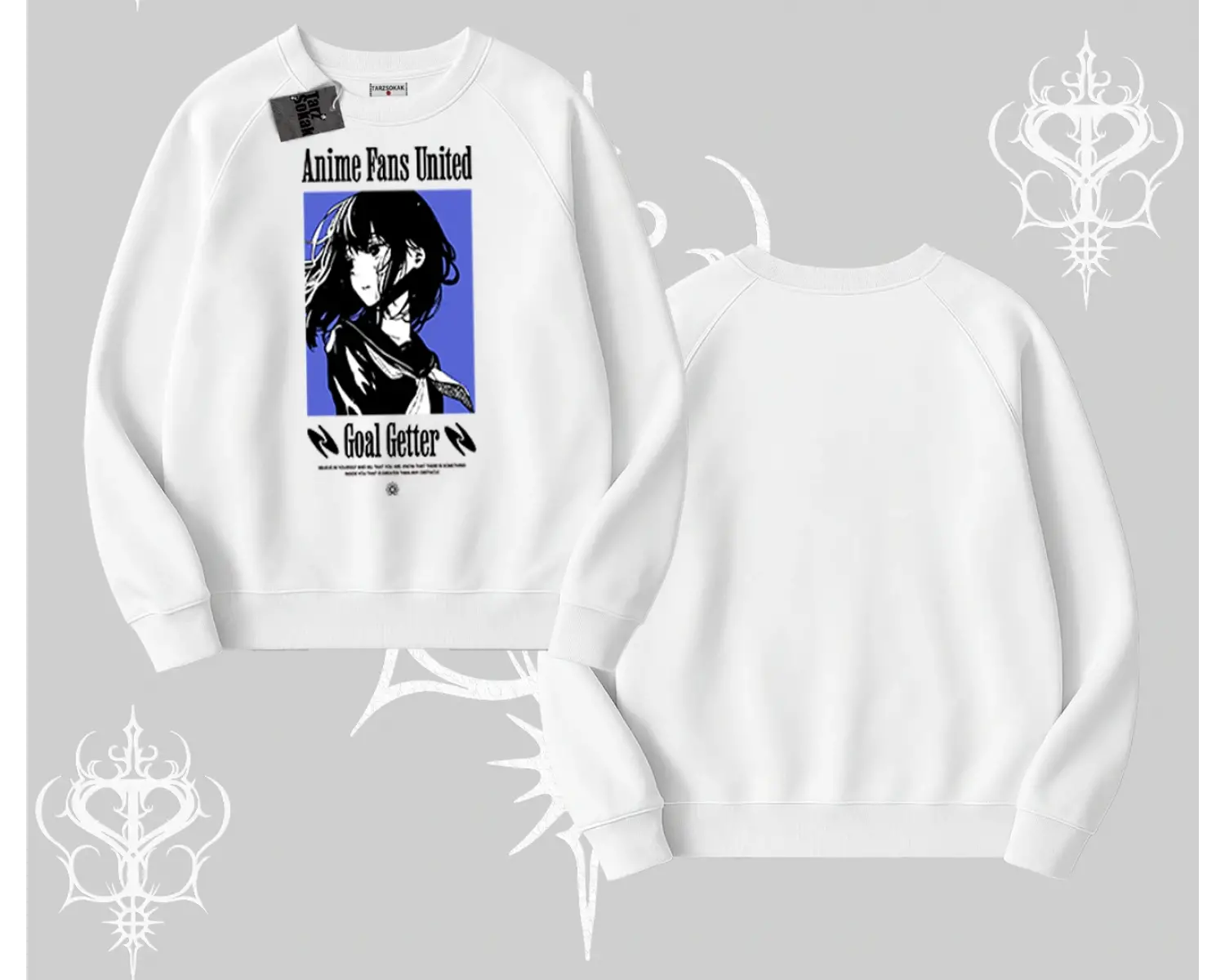 Biskilet Sweatshirt Oversize Anime Kız Baskılı