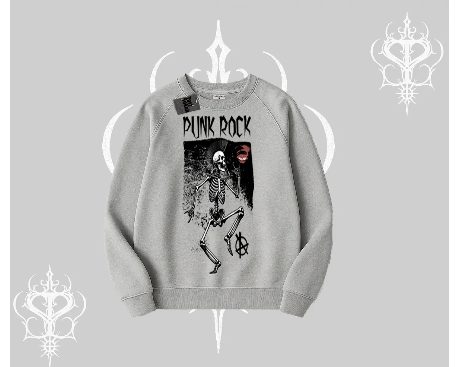 Biskilet Sweatshirt Punk Rock Chaos Skeleton Riot