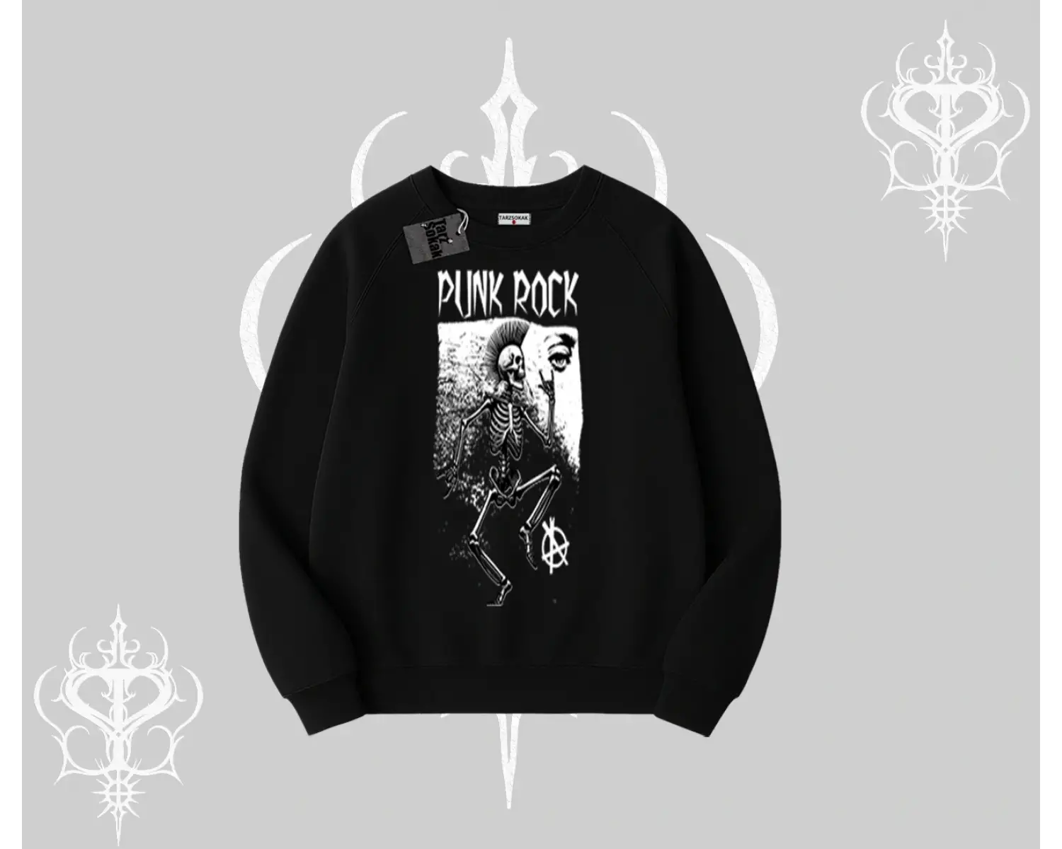 Biskilet Sweatshirt Punk Rock Chaos Skeleton Riot