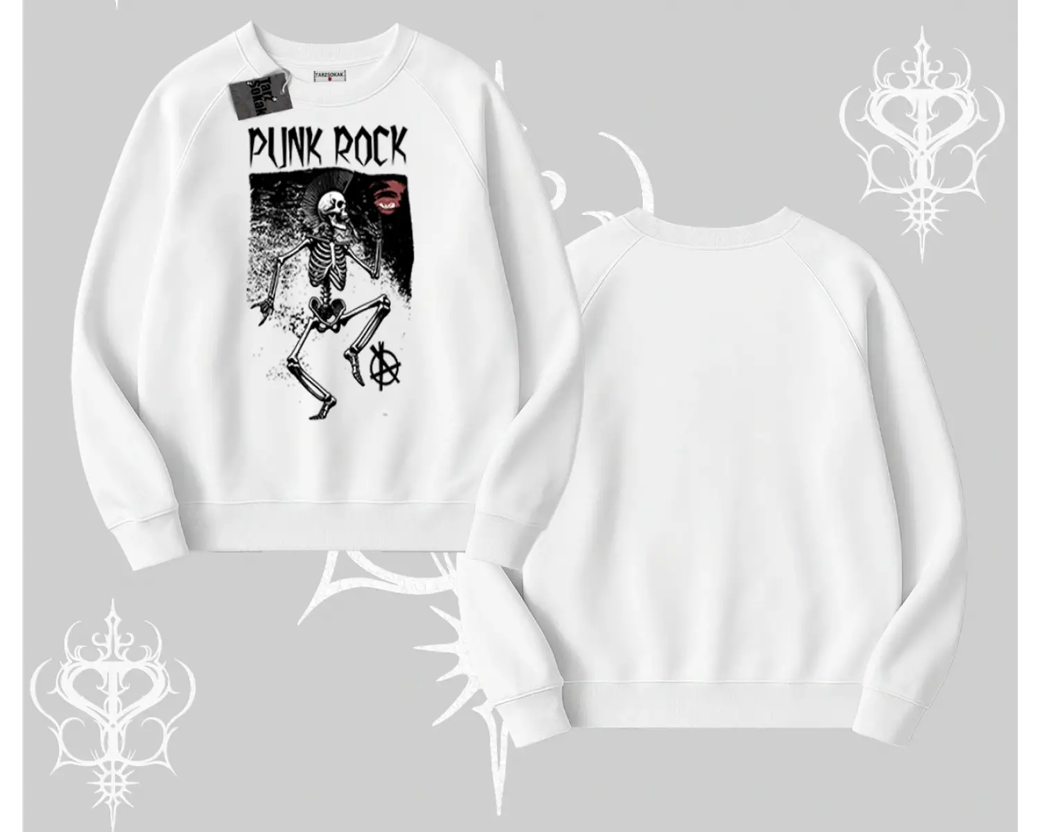 Biskilet Sweatshirt Punk Rock Chaos Skeleton Riot
