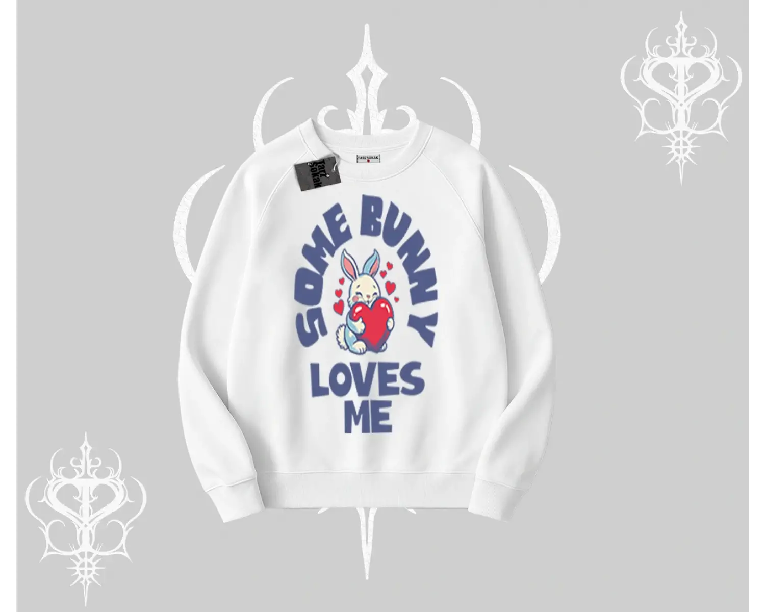 Biskilet Sweatshirt Sevimli Tavşan Some Bunny Loves Me Baskılı