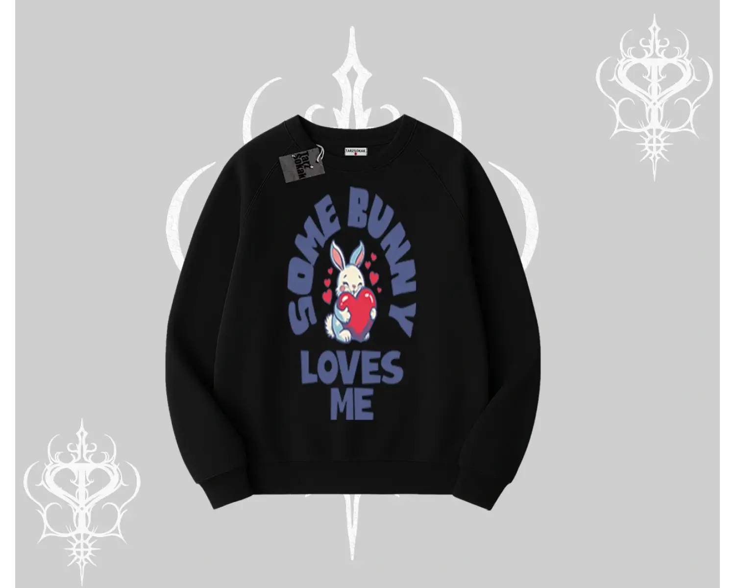 Biskilet Sweatshirt Sevimli Tavşan Some Bunny Loves Me Baskılı